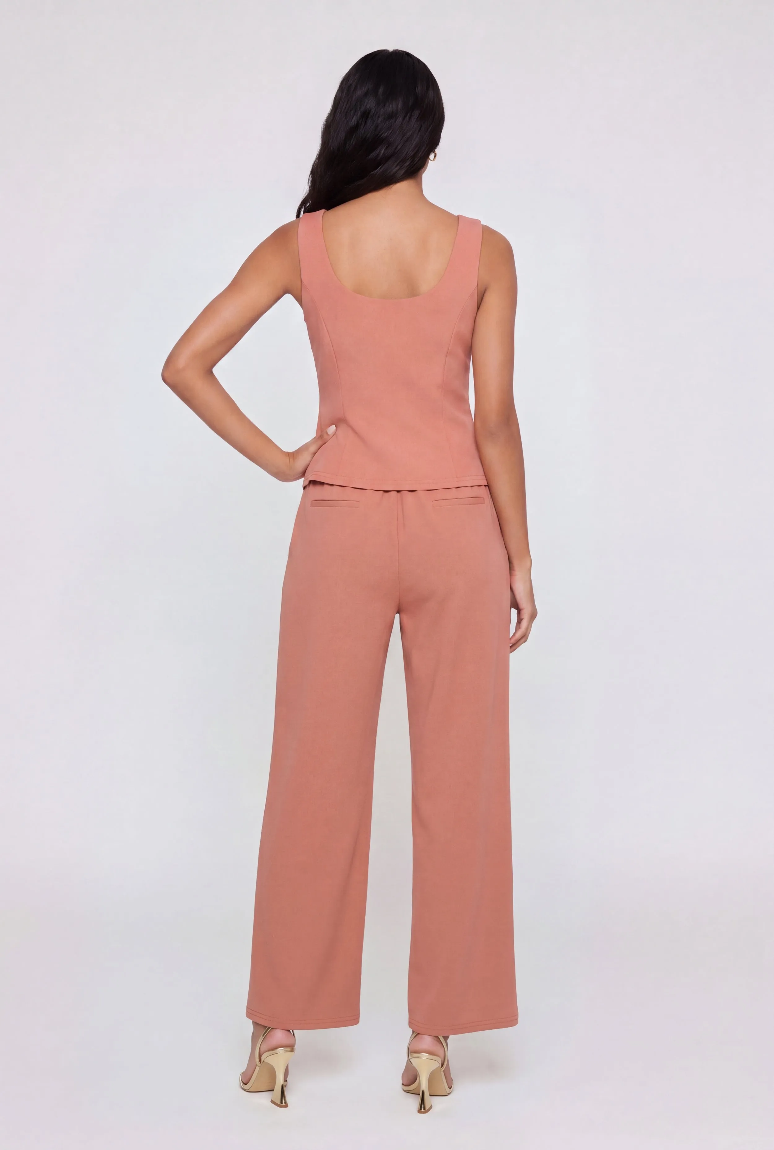 Metallic Button Front Crepe Knit Blazer Vest sold by Rainbow product image thumbnail 5