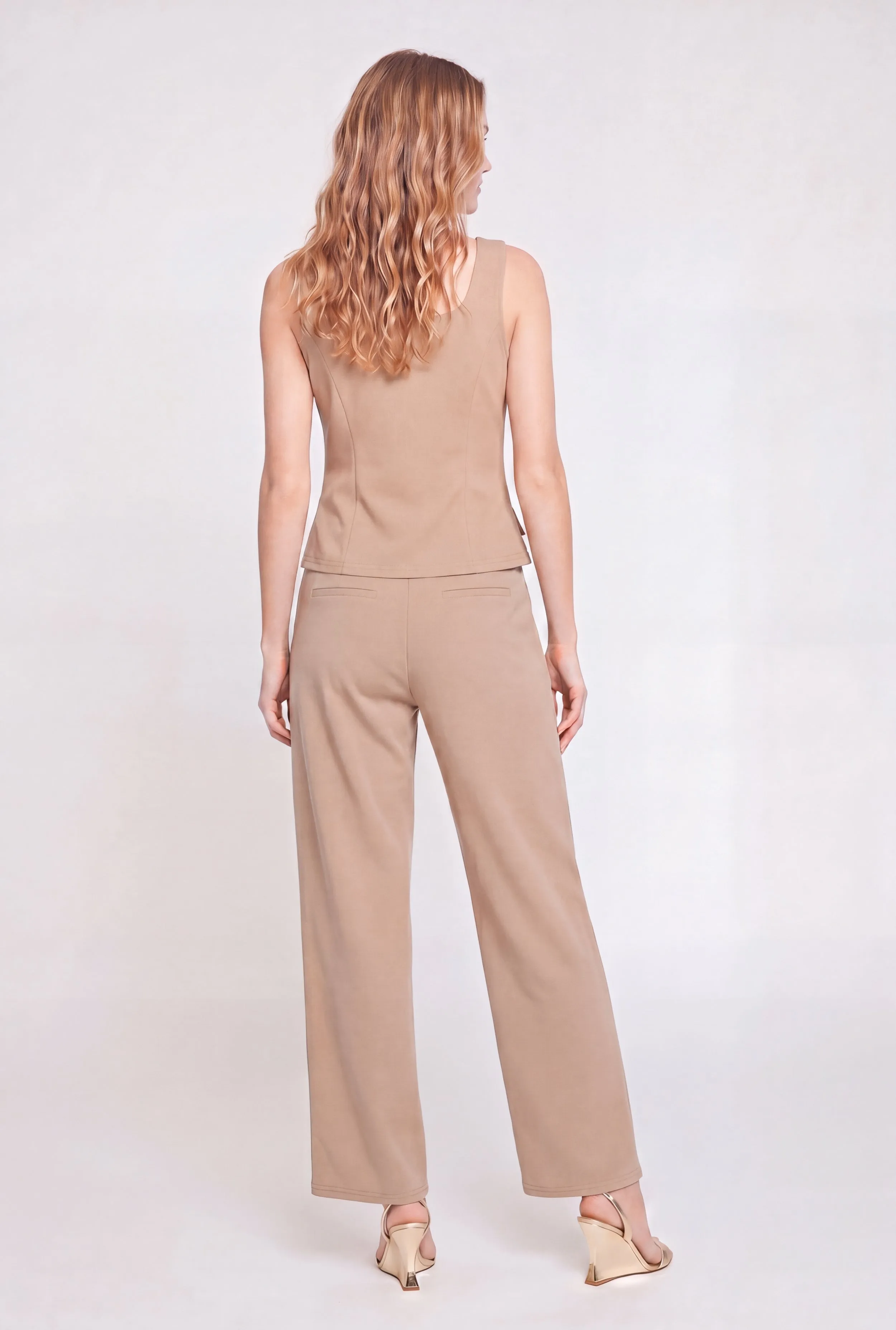 Metallic Button Front Crepe Knit Blazer Vest sold by Rainbow product image thumbnail 5