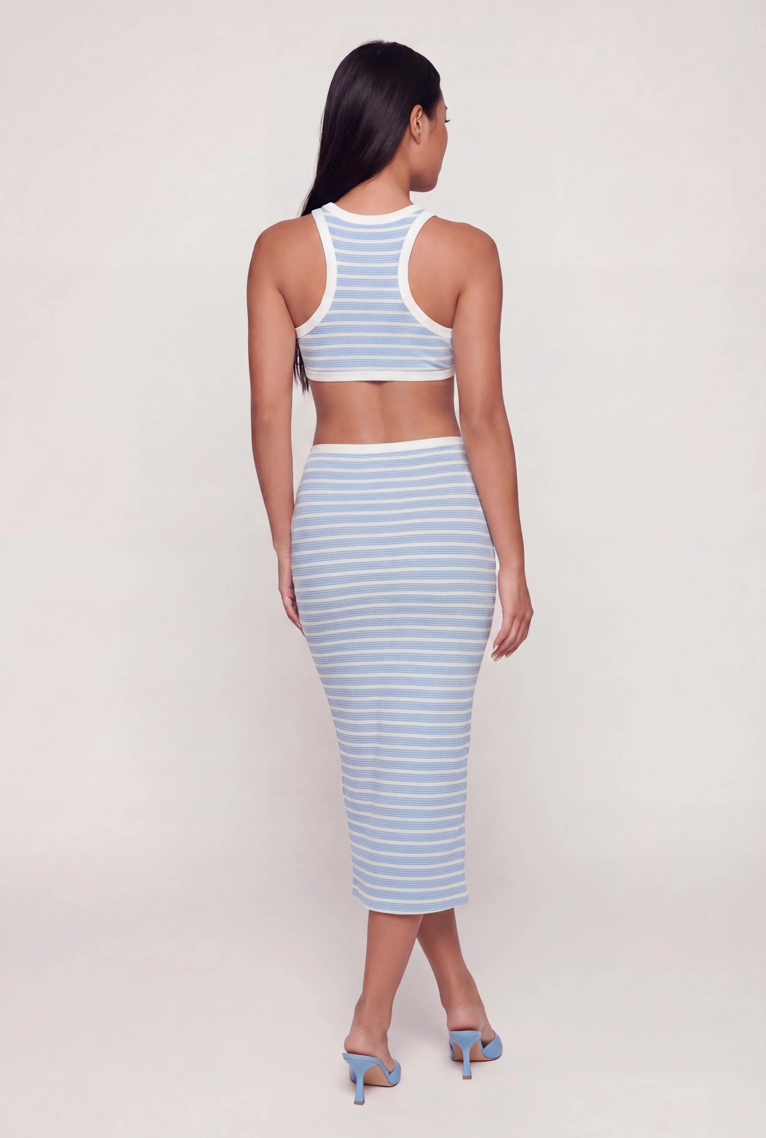 Striped Rib Knit Cutout Side Racerback Dress sold by Rainbow product image thumbnail 3