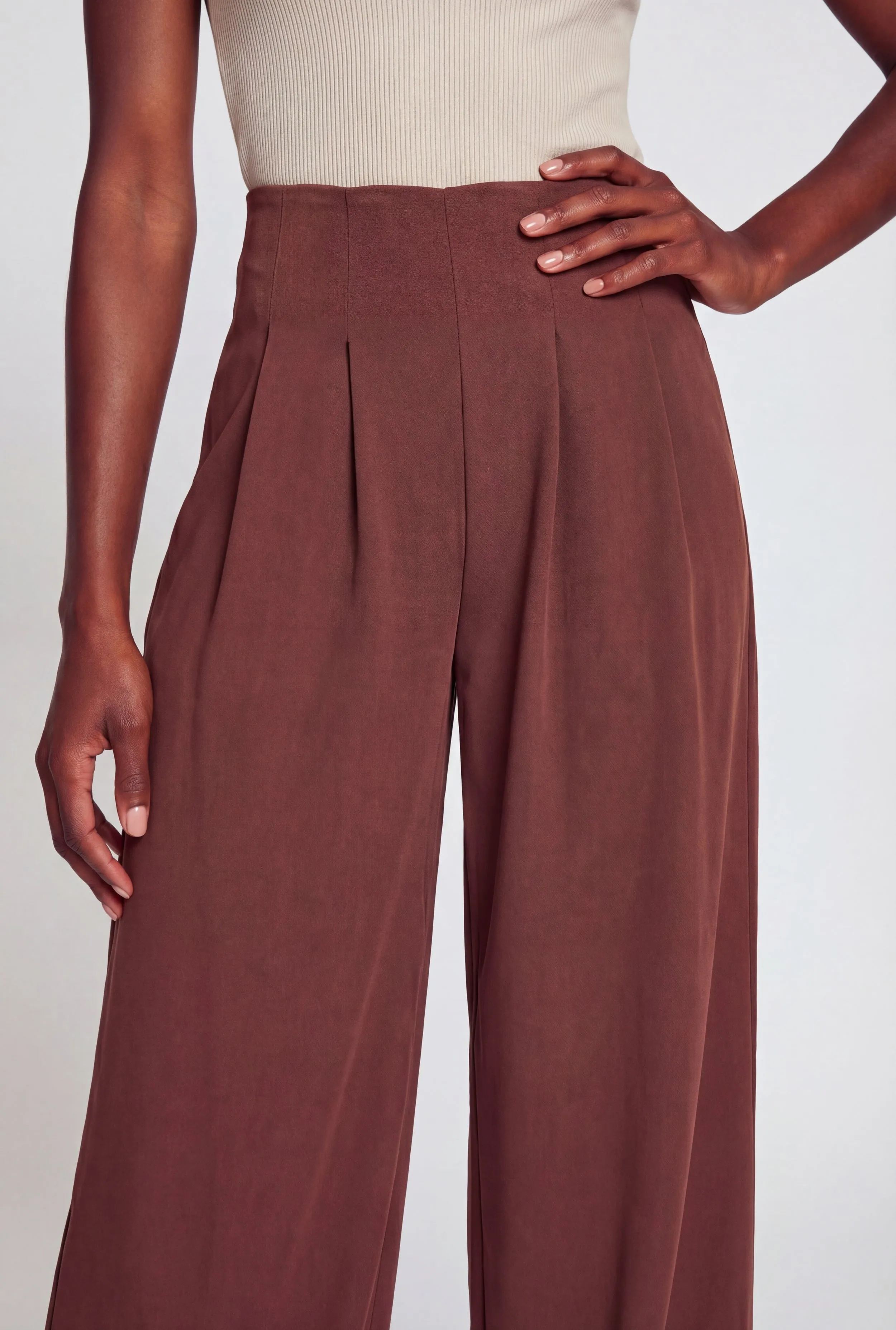 Crepe Knit Pleated Pull On Dress Pants sold by Rainbow product image thumbnail 3