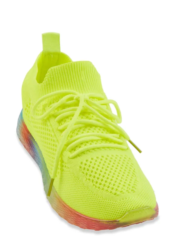 Rainbow Sole Textured Knit Sneakers sold by Rainbow