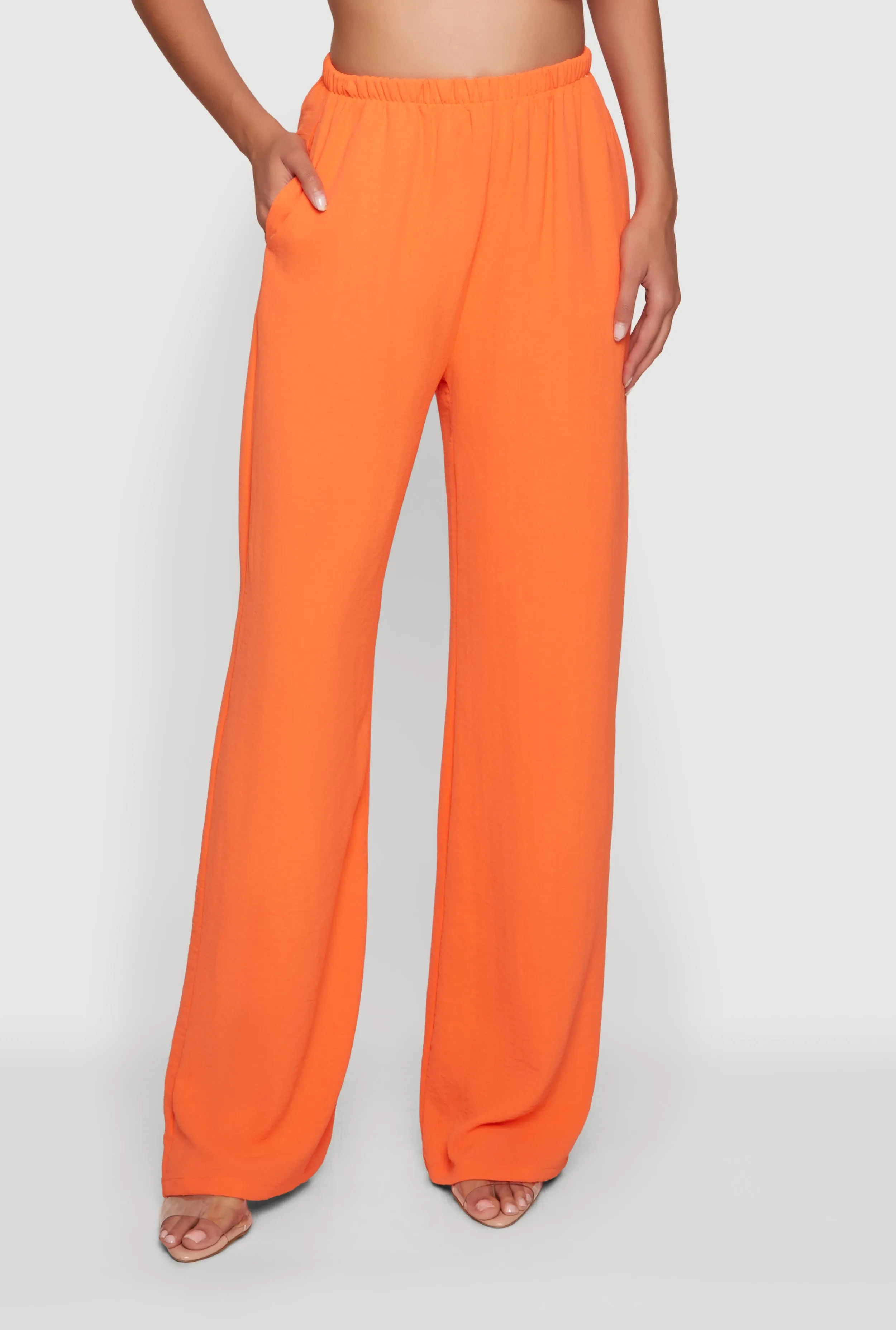 Crepe Knit High Waisted Wide Leg Pull On Pants sold by Rainbow product image thumbnail 3