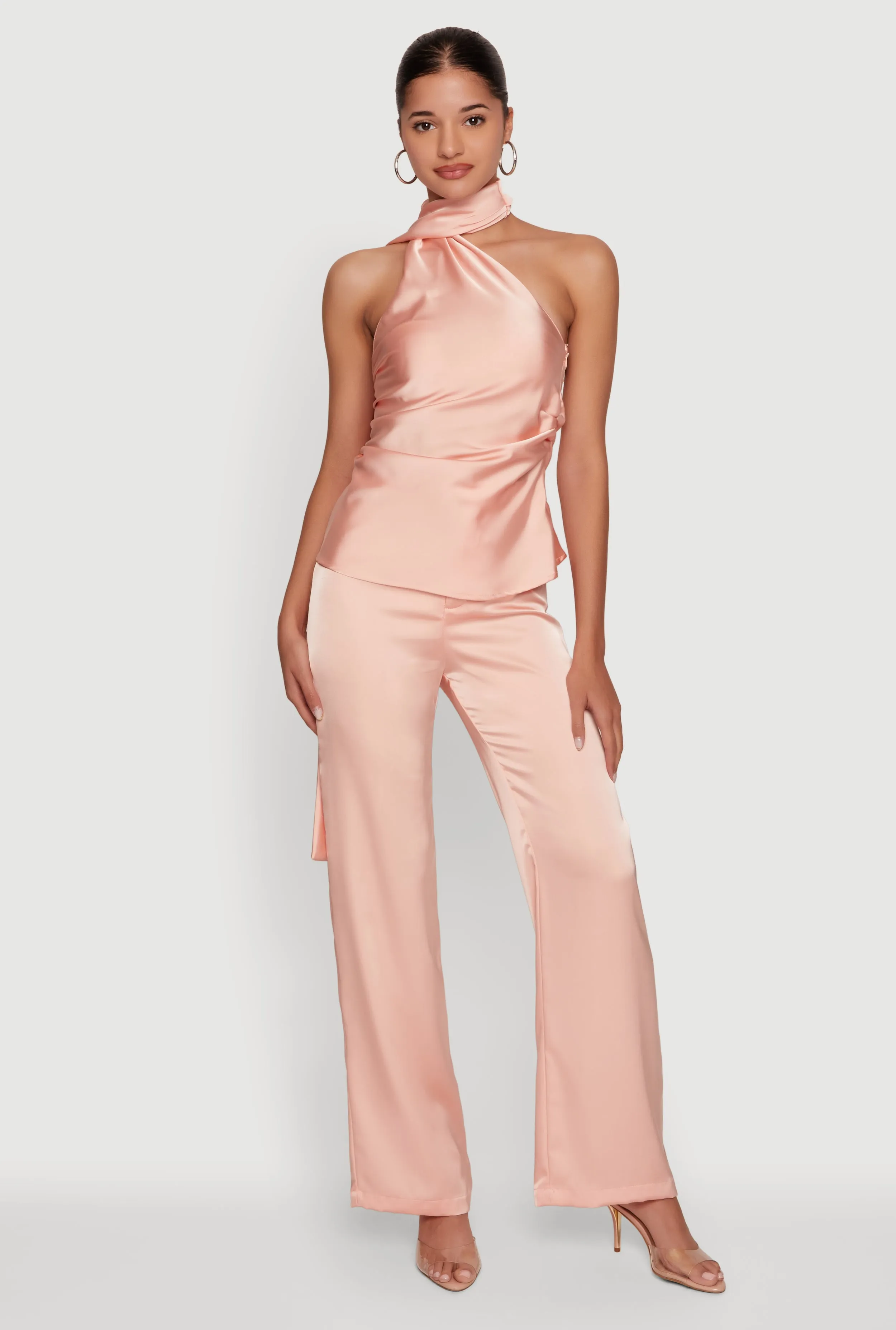 Satin Zip Front High Waisted Dress Pants sold by Rainbow product image thumbnail 2