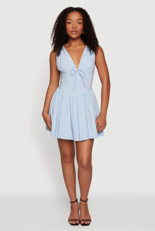 V-Neck Corset Mini Dress made by Rainbow