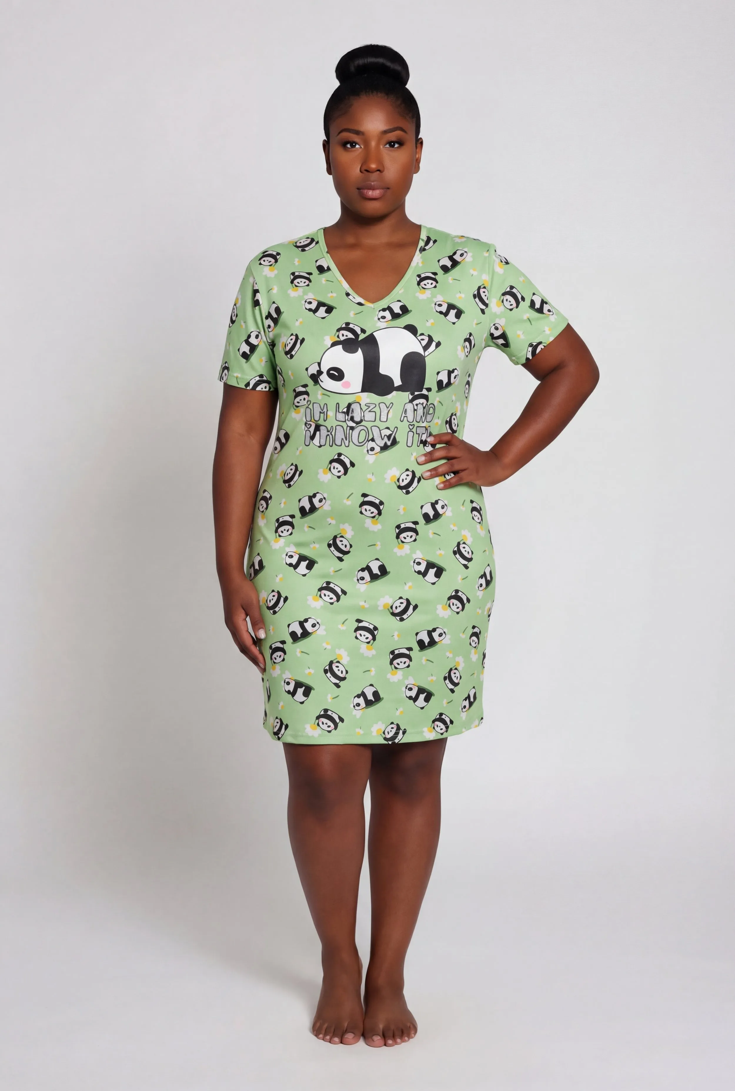 Plus Size Im Lazy and I Know It Graphic Sleepshirt sold by Rainbow