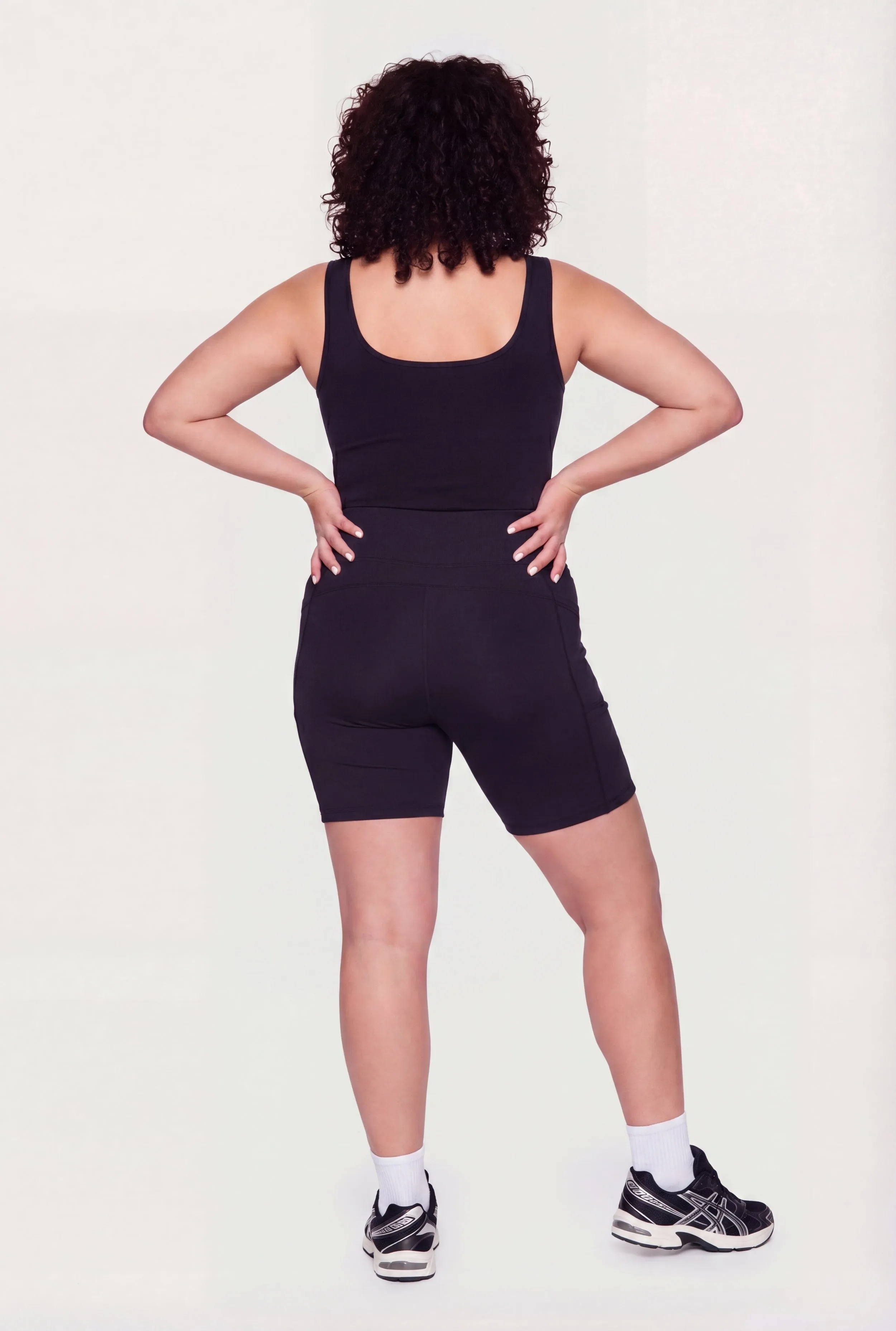 Plus Size High Waisted Double Cell Phone Pocket Biker Shorts sold by Rainbow product image thumbnail 3