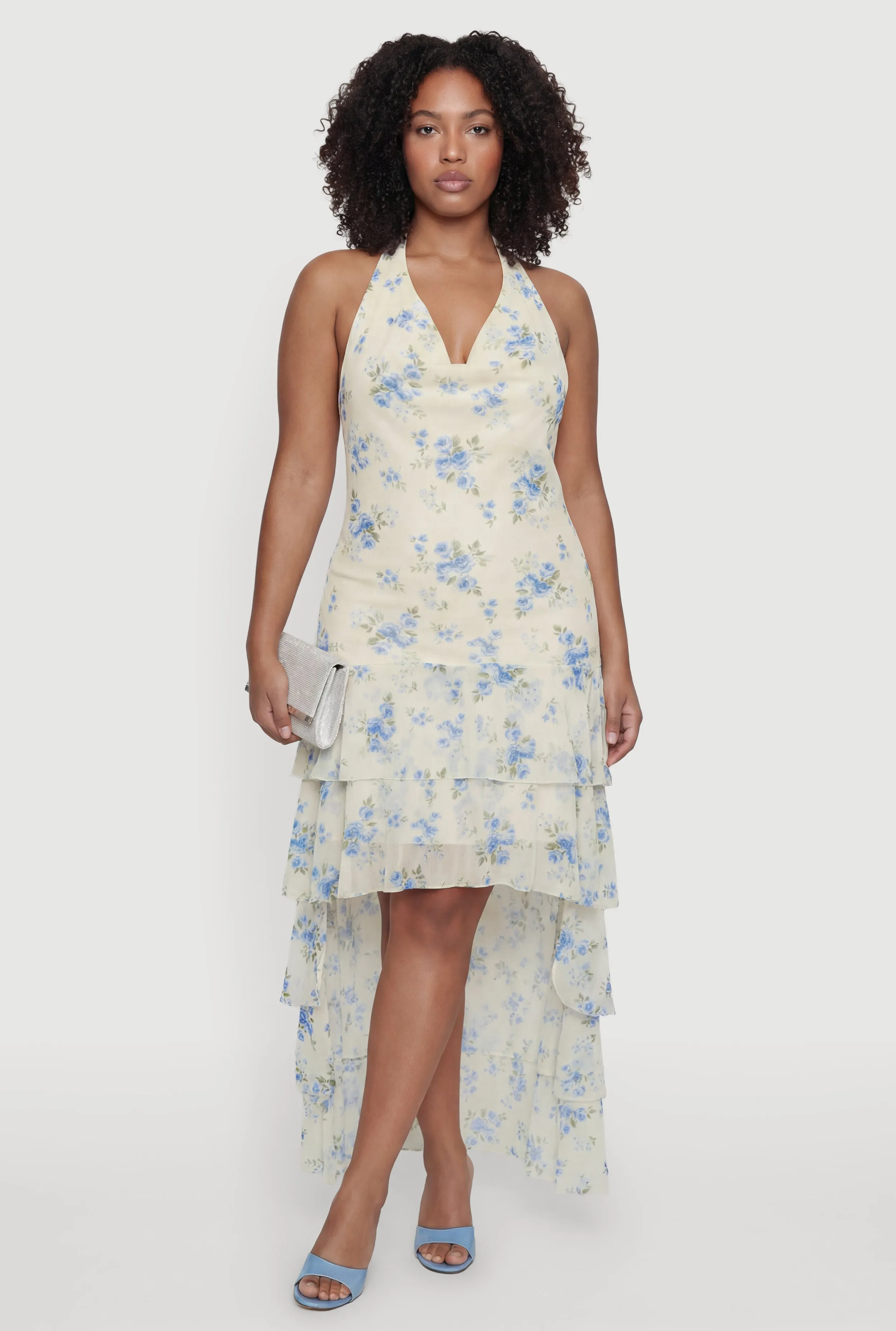 Plus Size Floral Ruffle Tiered High Low Dress sold by Rainbow product image thumbnail 2