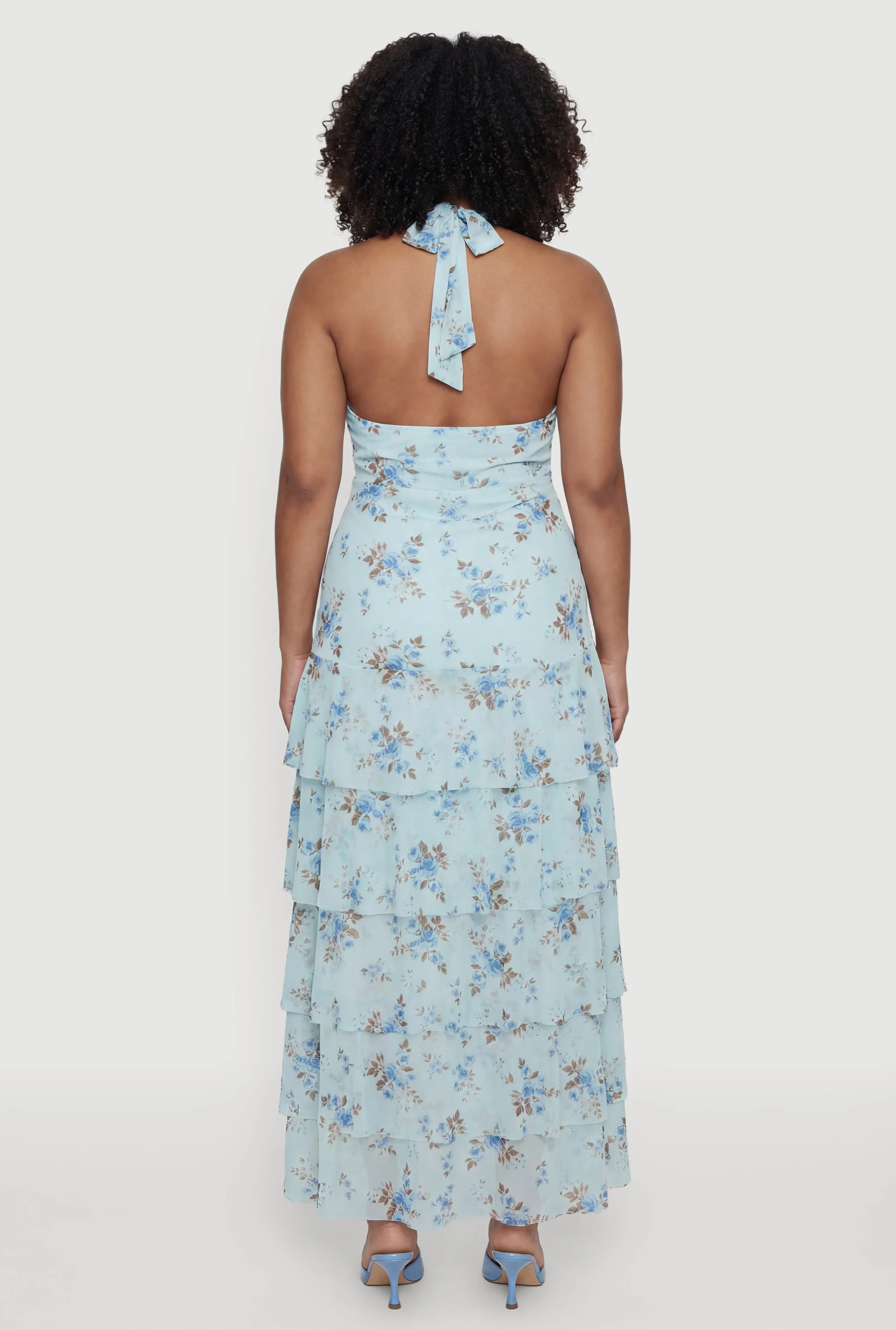 Plus Size Floral Ruffle Tiered High Low Dress sold by Rainbow product image thumbnail 3