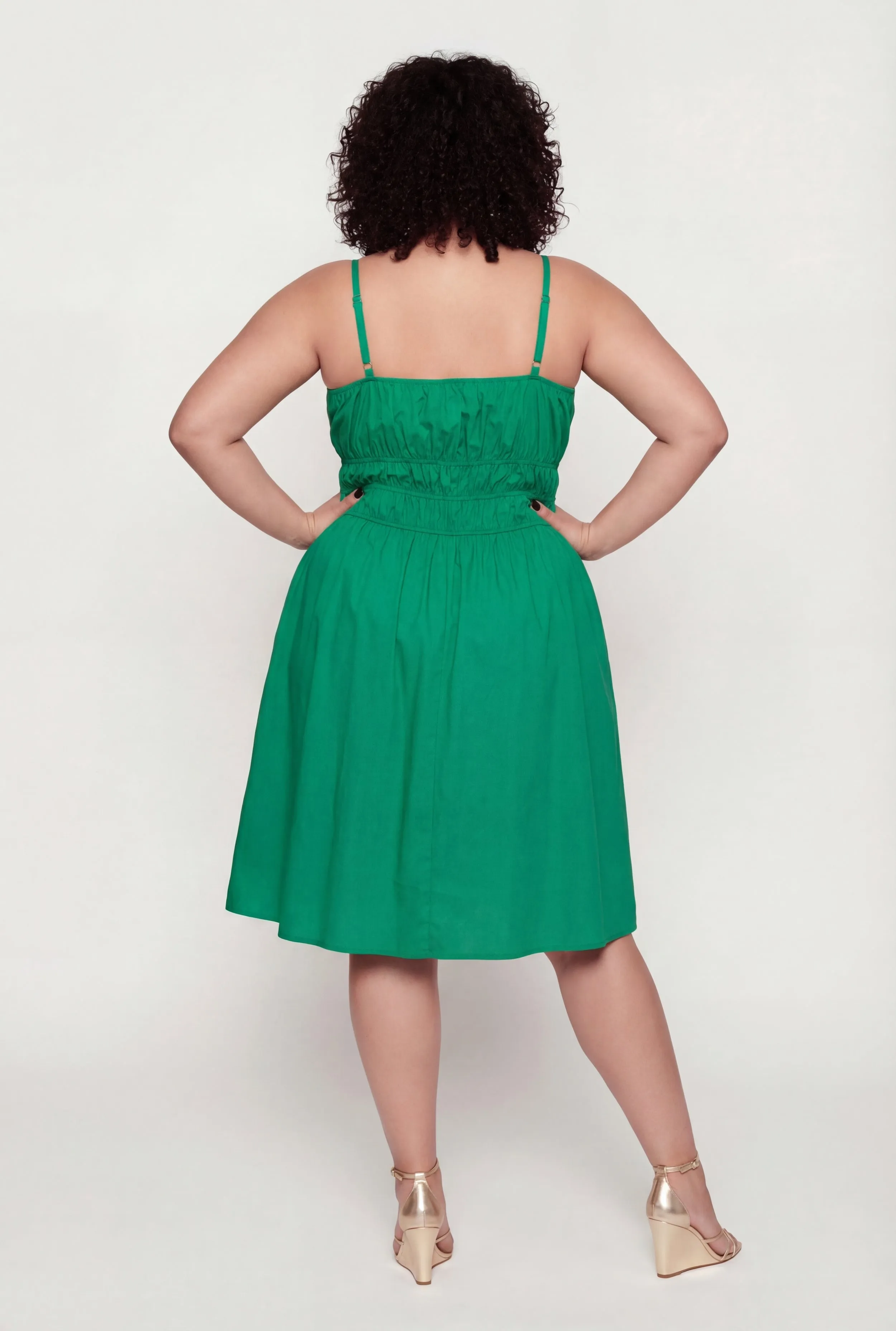 Plus Size Solid Poplin Cami Midi Dress sold by Rainbow product image thumbnail 3
