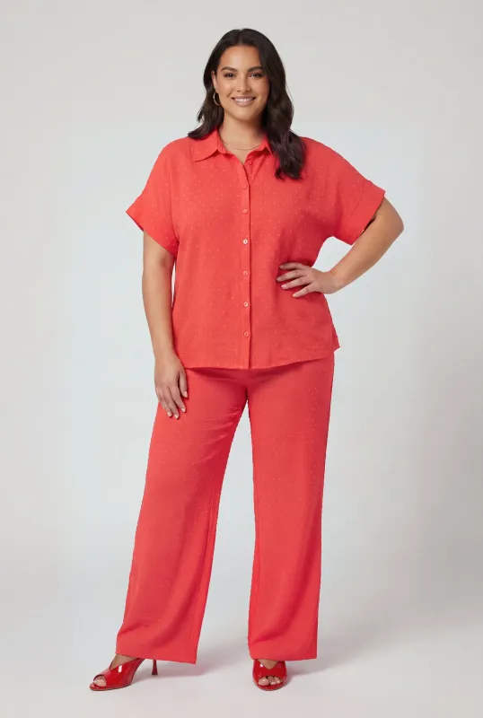 Plus Size Swiss Dot Wide Leg Pants made by Rainbow