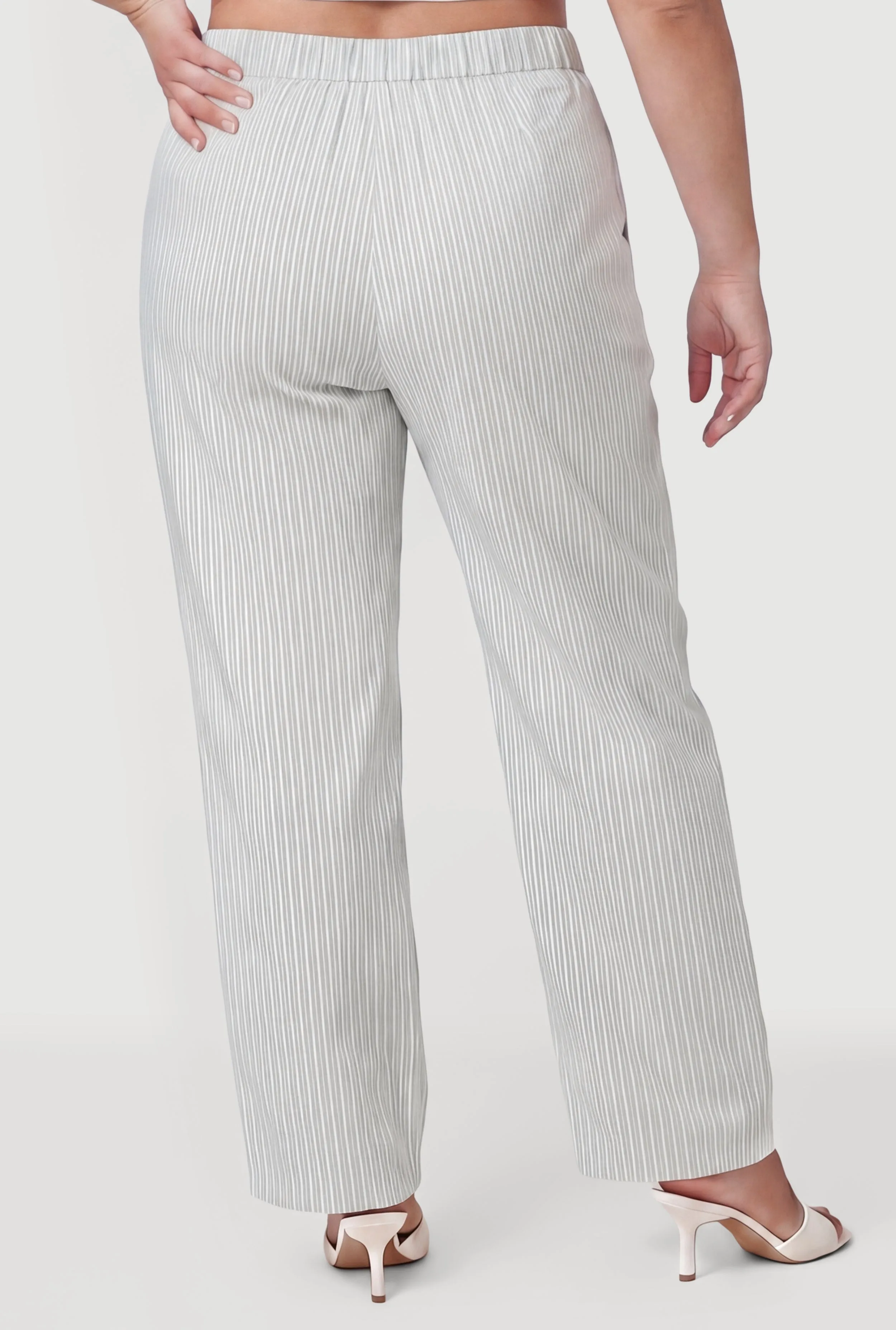 Plus Size Striped Poplin Drawstring Waist Pants sold by Rainbow product image thumbnail 3
