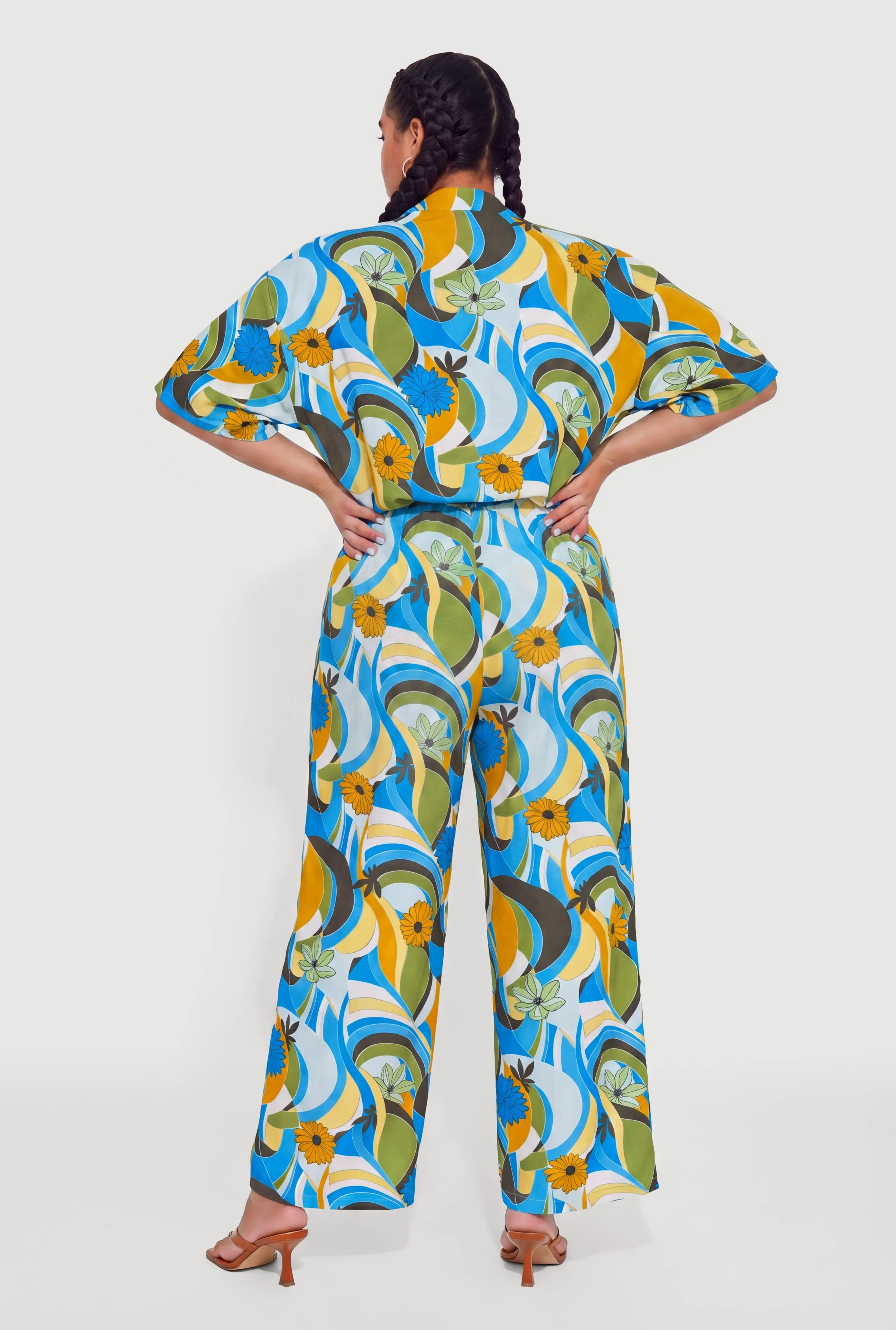 Plus Size Crepe Knit Patterned Casual Pants sold by Rainbow product image thumbnail 5