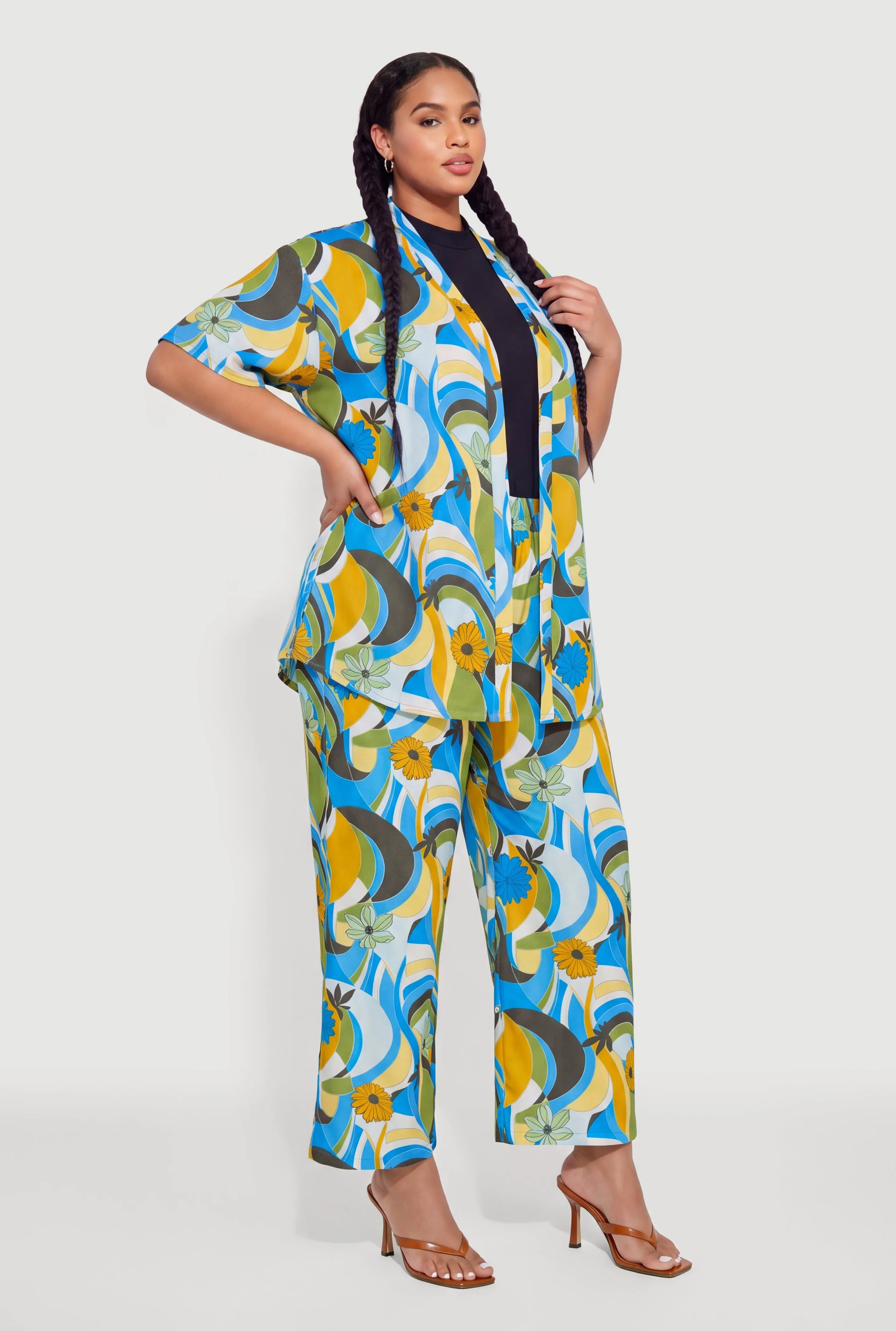 Plus Size Crepe Knit Patterned Casual Pants sold by Rainbow product image thumbnail 2