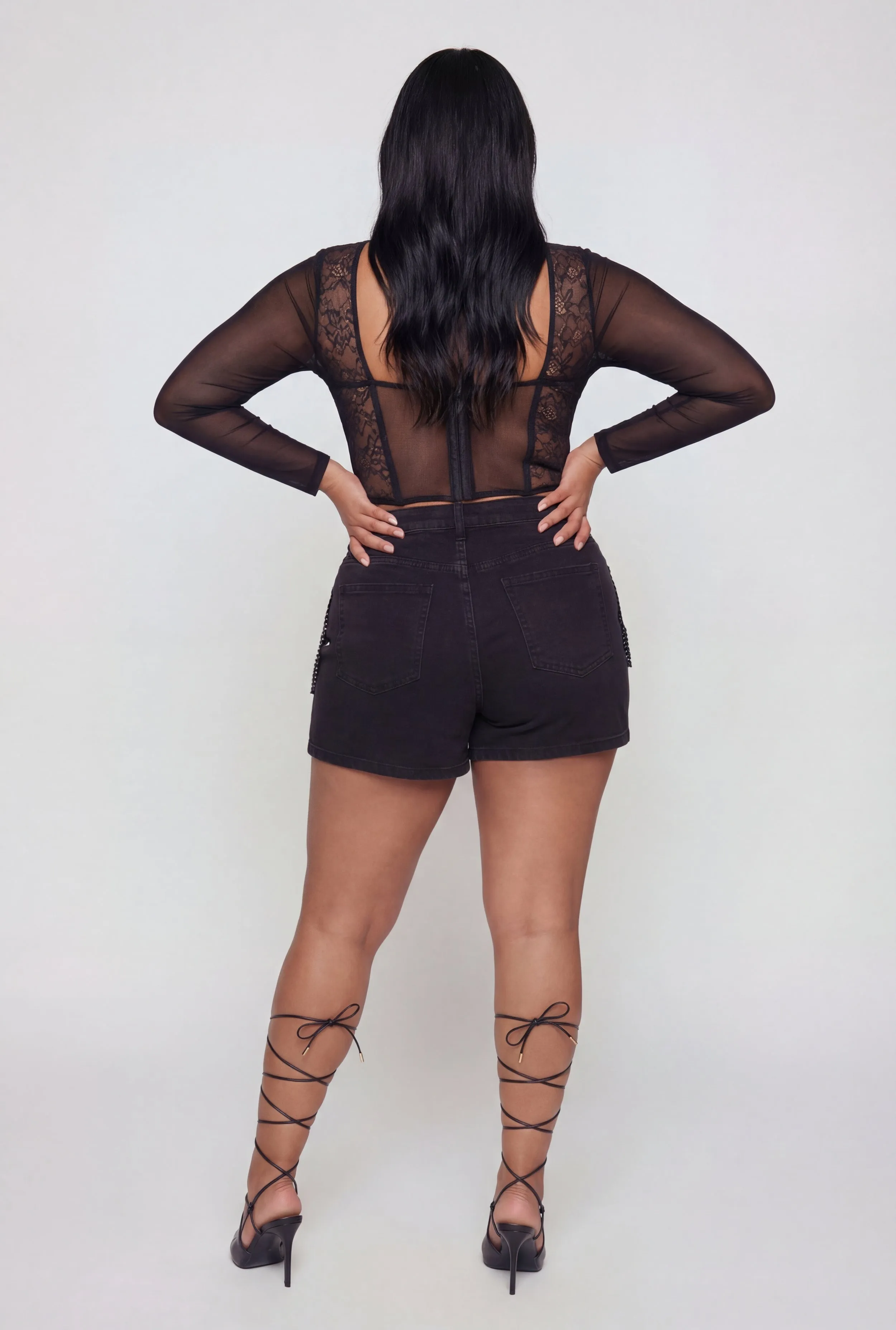 Plus Size Almost Famous Fringe Detail Denim Shorts sold by Rainbow product image thumbnail 5