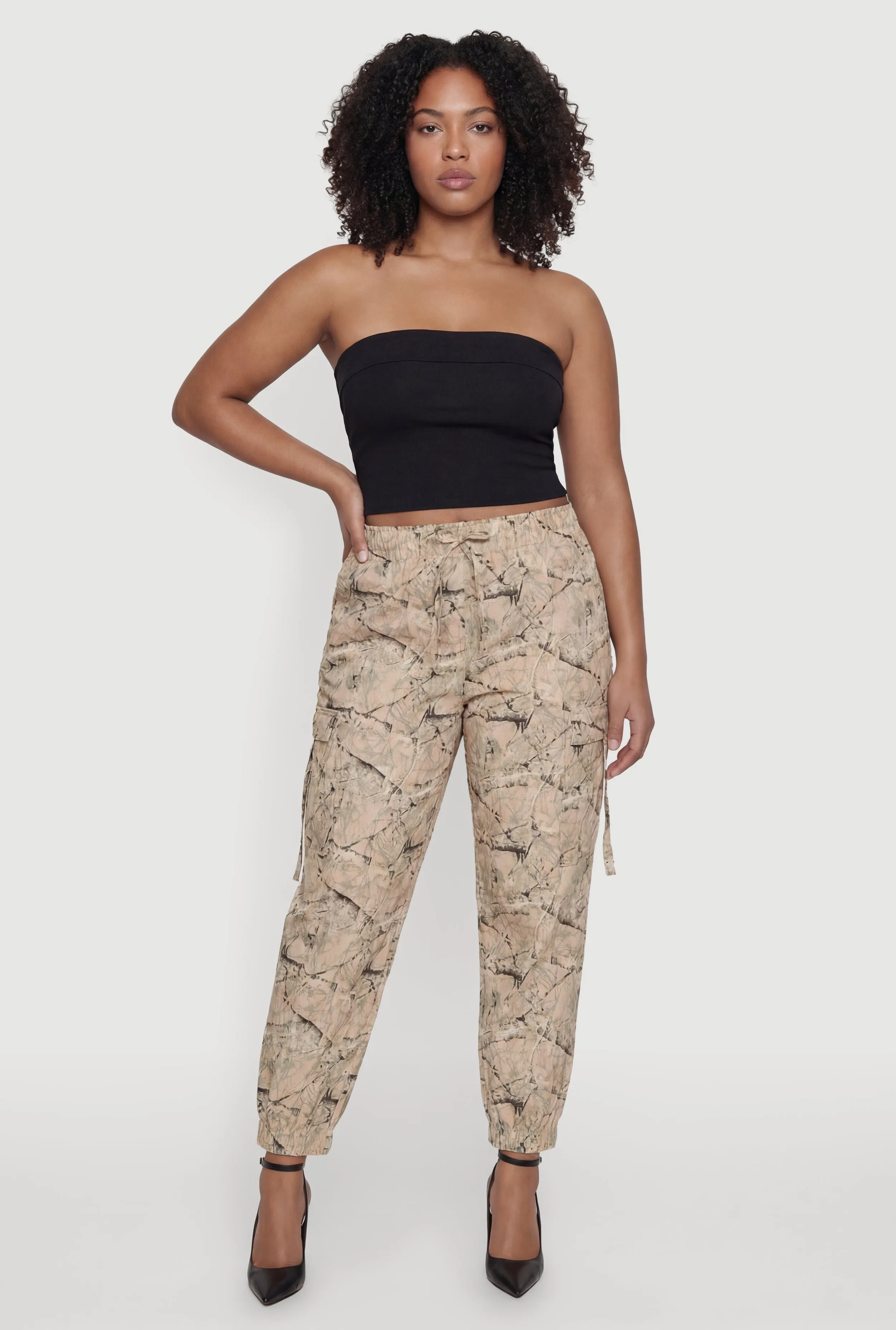 Plus Size Hunter Camo Cargo Joggers sold by Rainbow