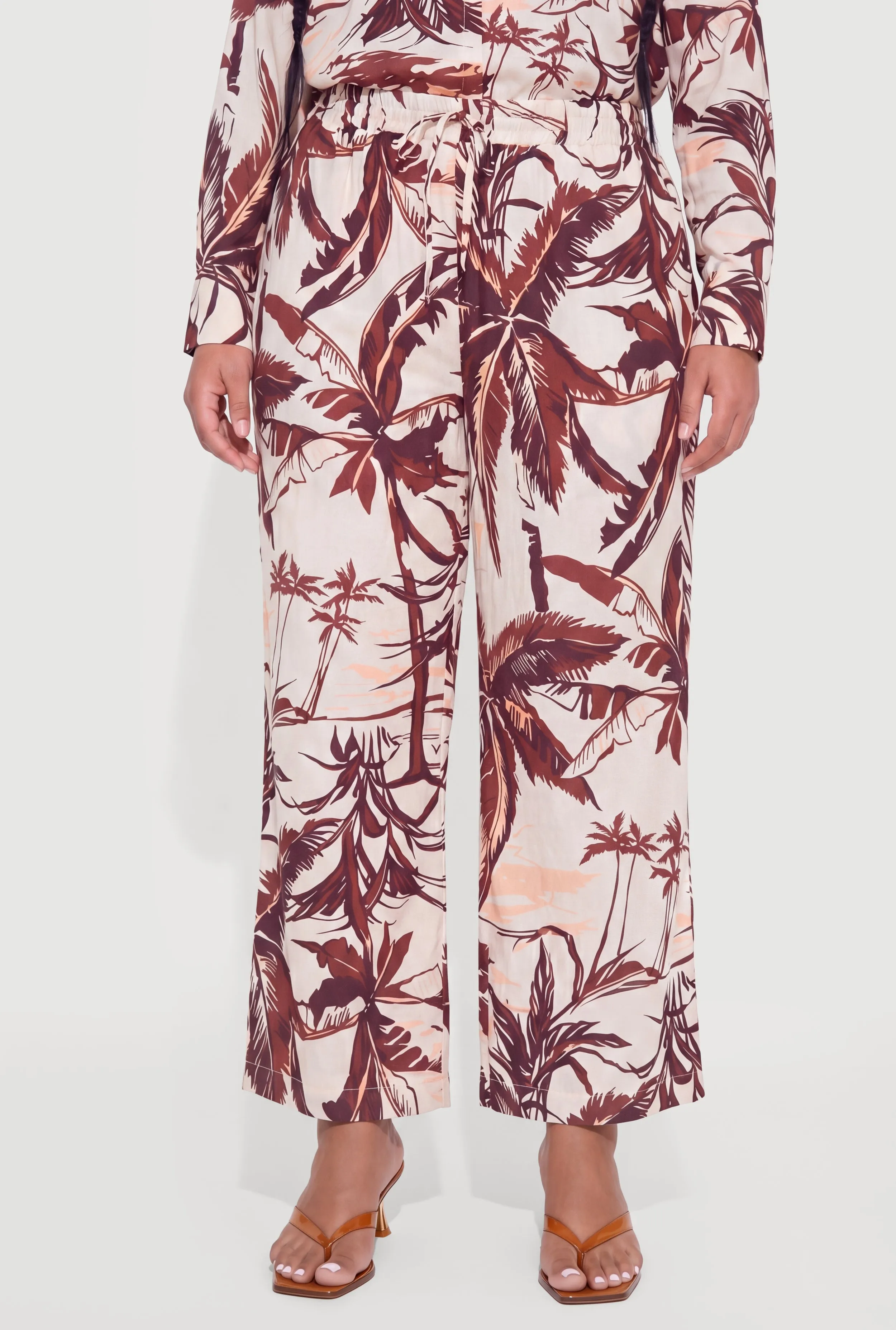 Plus Size Palm Tree Print Wide Leg Pants sold by Rainbow product image thumbnail 3