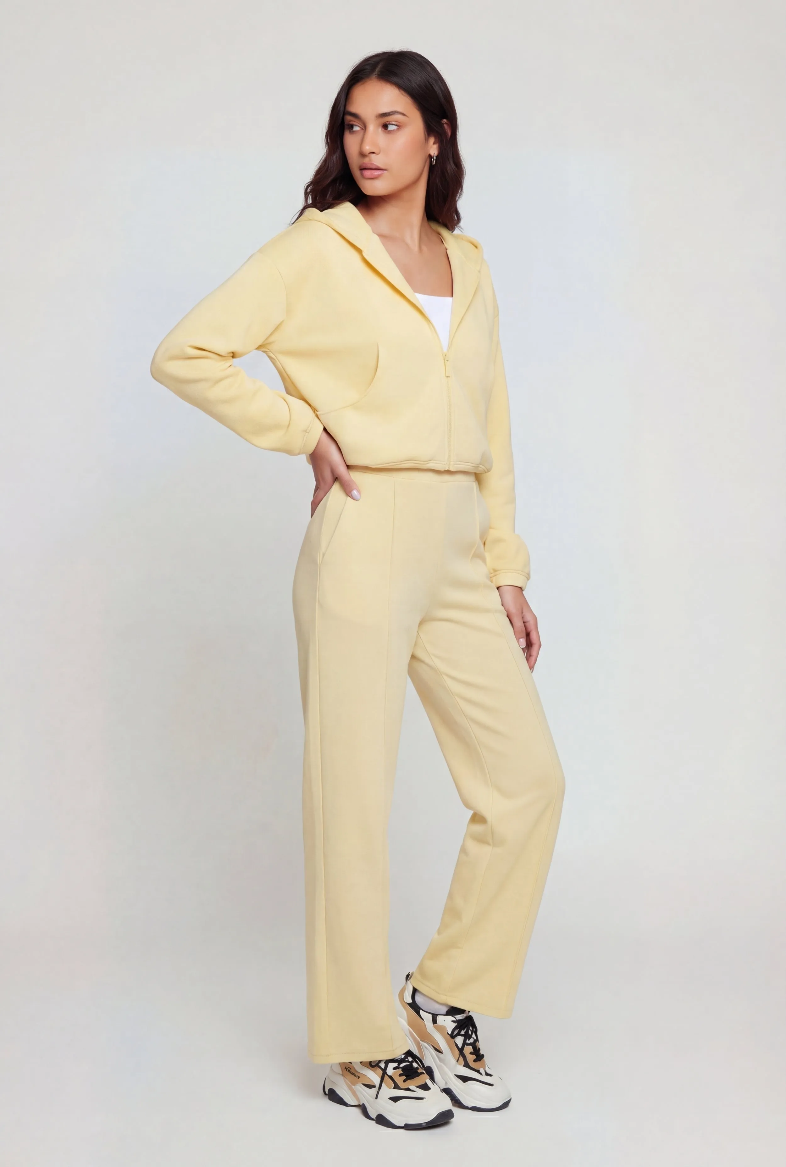 High Waisted Pintuck Detail Modal Pull On Pants sold by Rainbow product image thumbnail 2