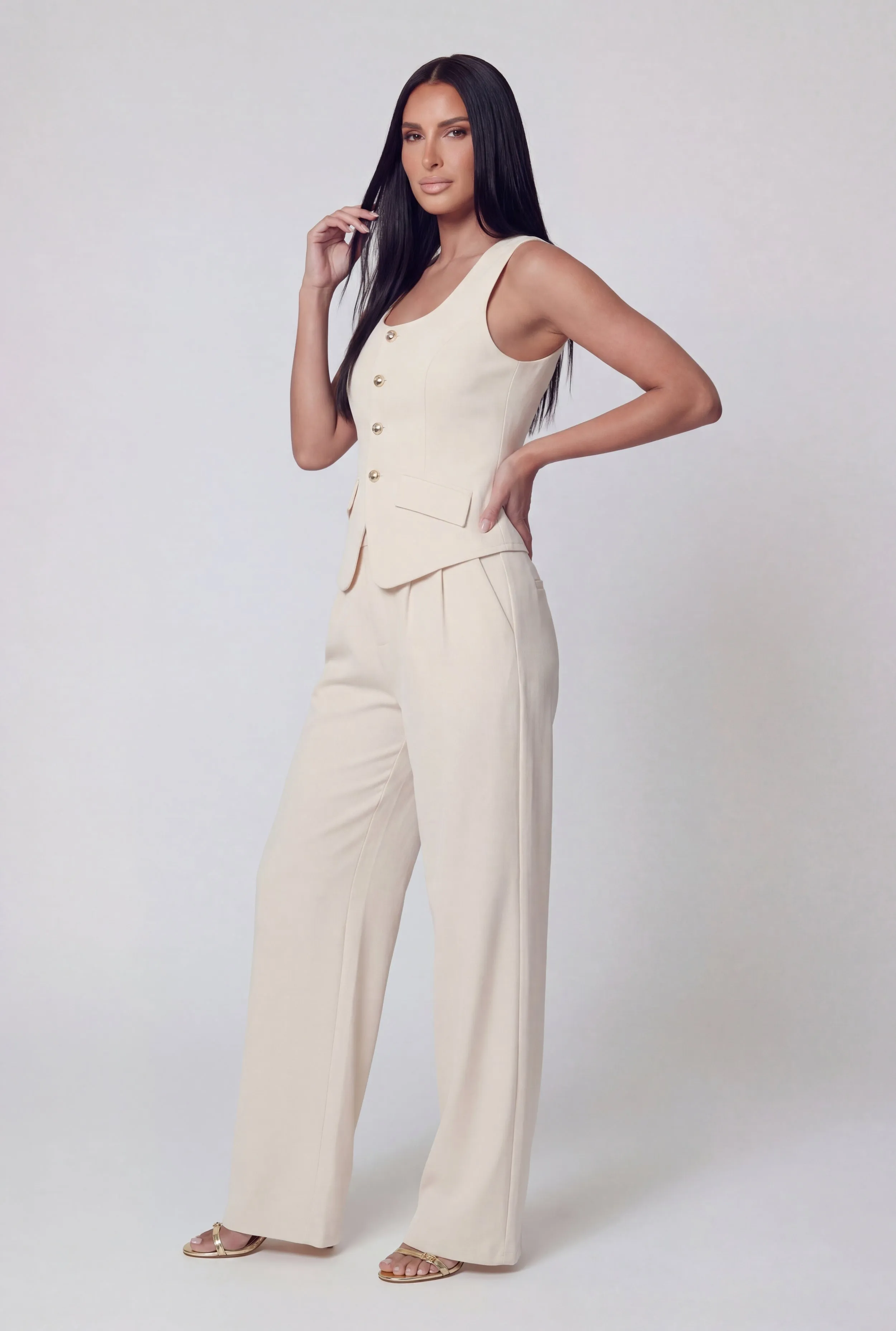 High Waisted Pleated Wide Leg Dress Pants sold by Rainbow product image thumbnail 2
