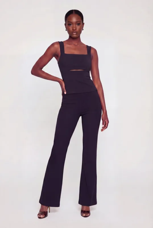 High Waisted Crepe Knit Casual Pants made by Rainbow