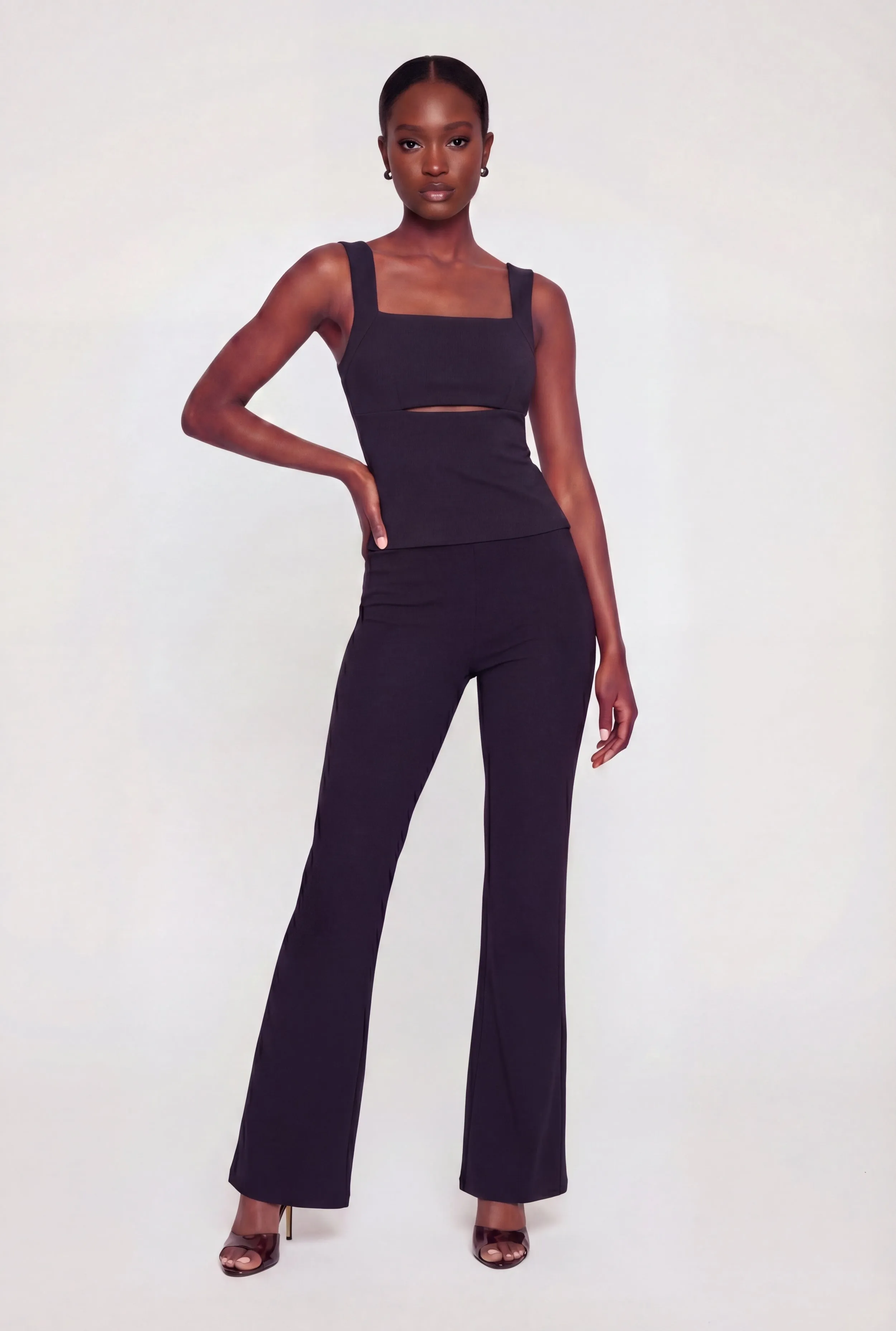 High Waisted Crepe Knit Casual Pants sold by Rainbow
