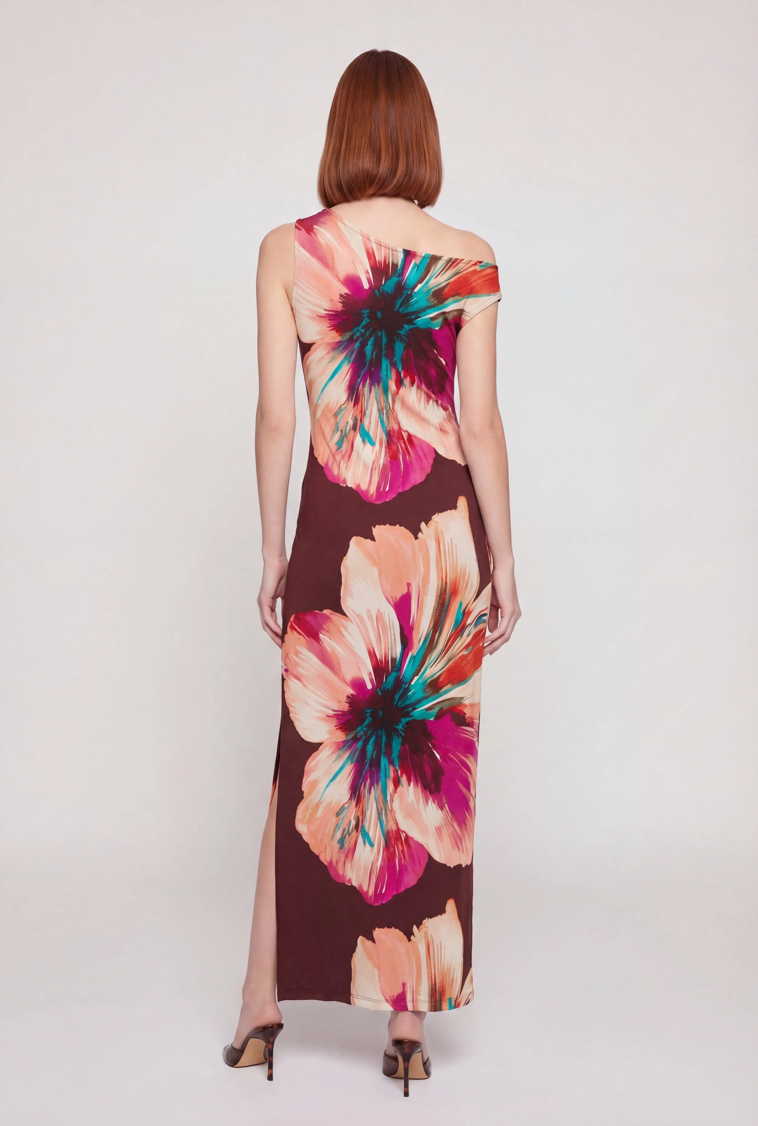 Floral One Shoulder Side Slit Maxi Dress sold by Rainbow product image thumbnail 3