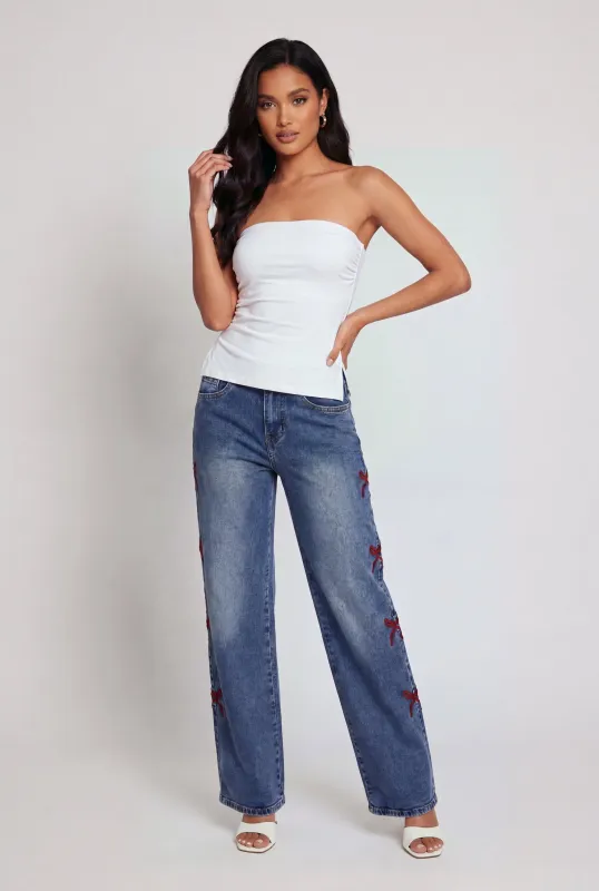 Ruched Side Tube Top with Side Slits made by Rainbow