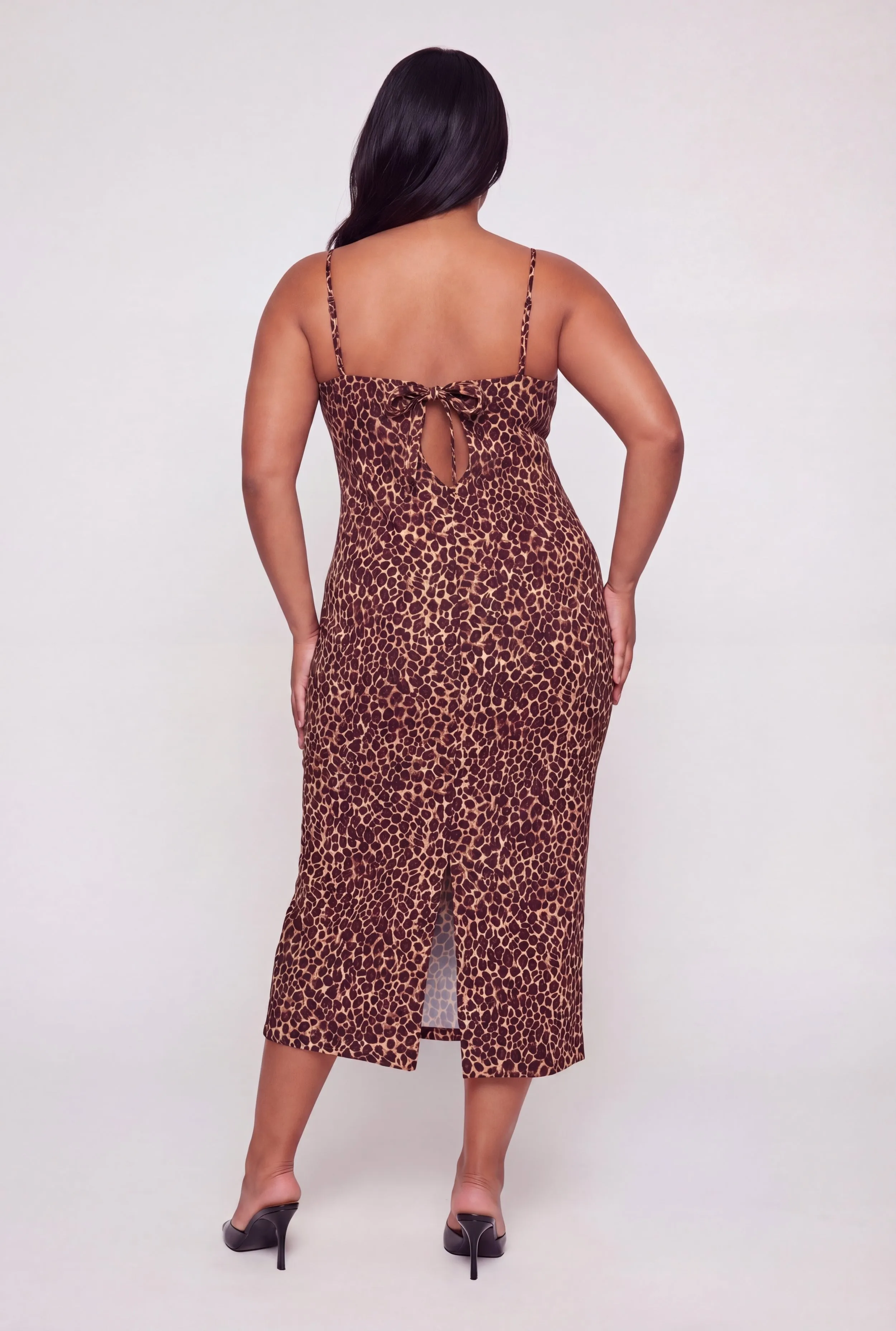 Plus Size Giraffe Print Cami Midi Dress sold by Rainbow product image thumbnail 3
