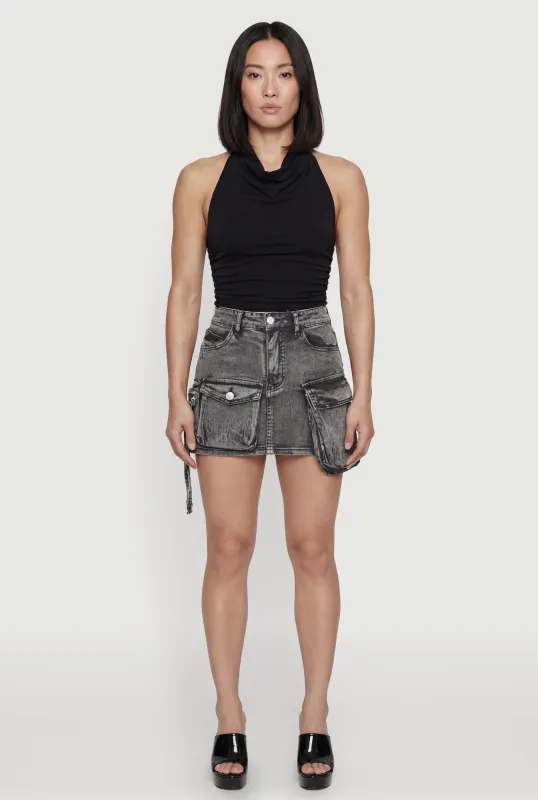 Denim Mini Utility Skirt made by Daisy