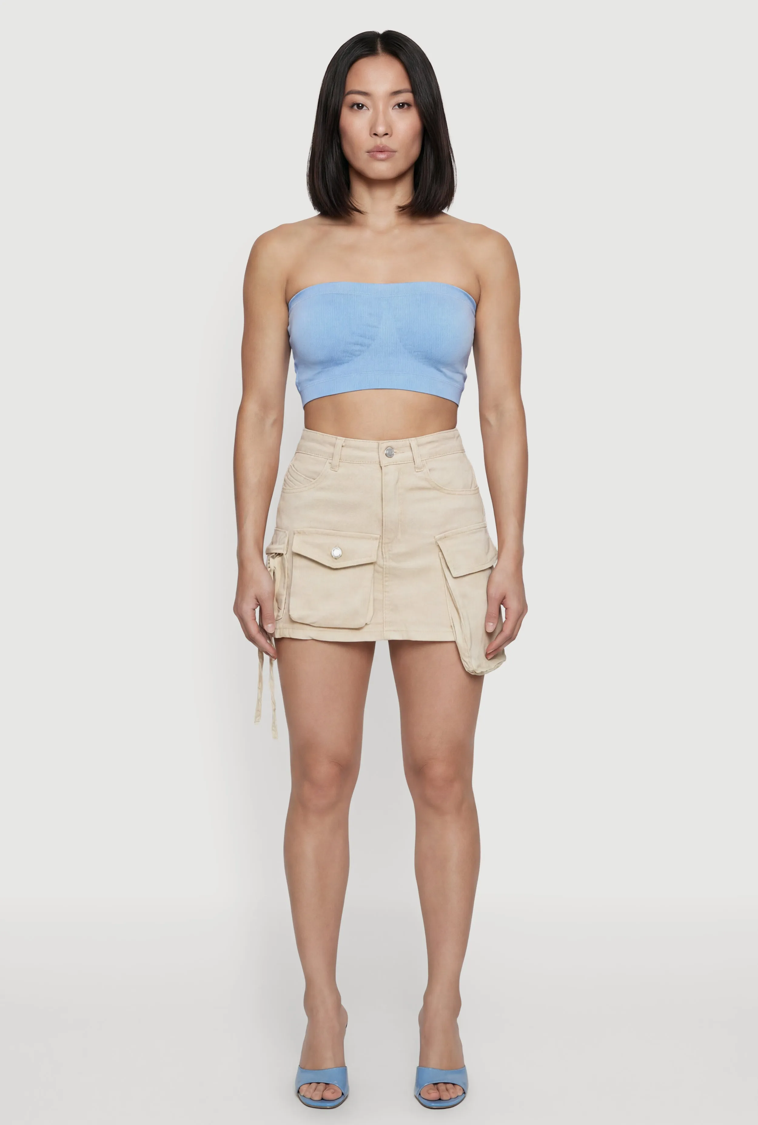 Denim Mini Utility Skirt sold by Rainbow