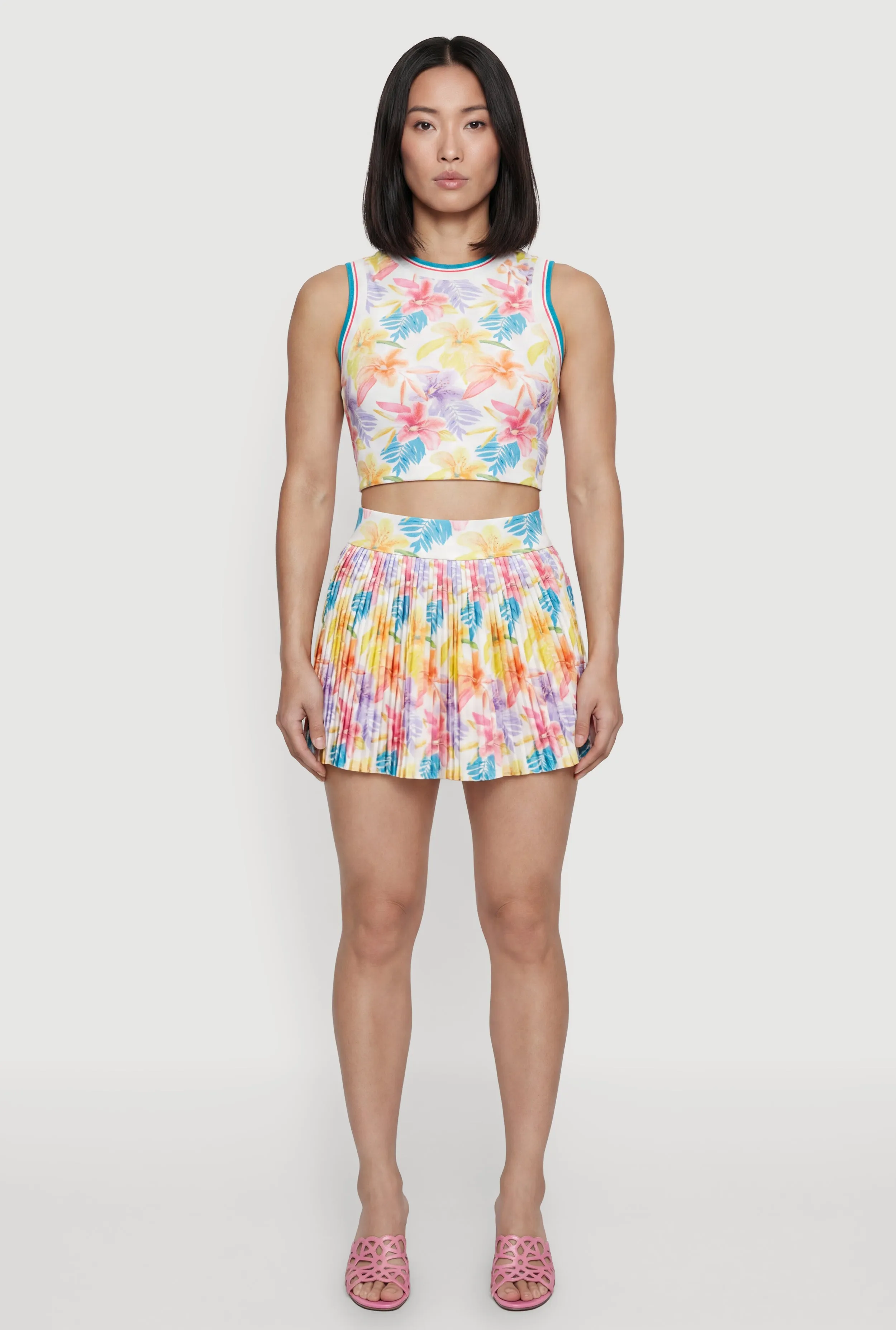 Patterned High Waisted Pleated Tennis Skort sold by Rainbow product image thumbnail 2