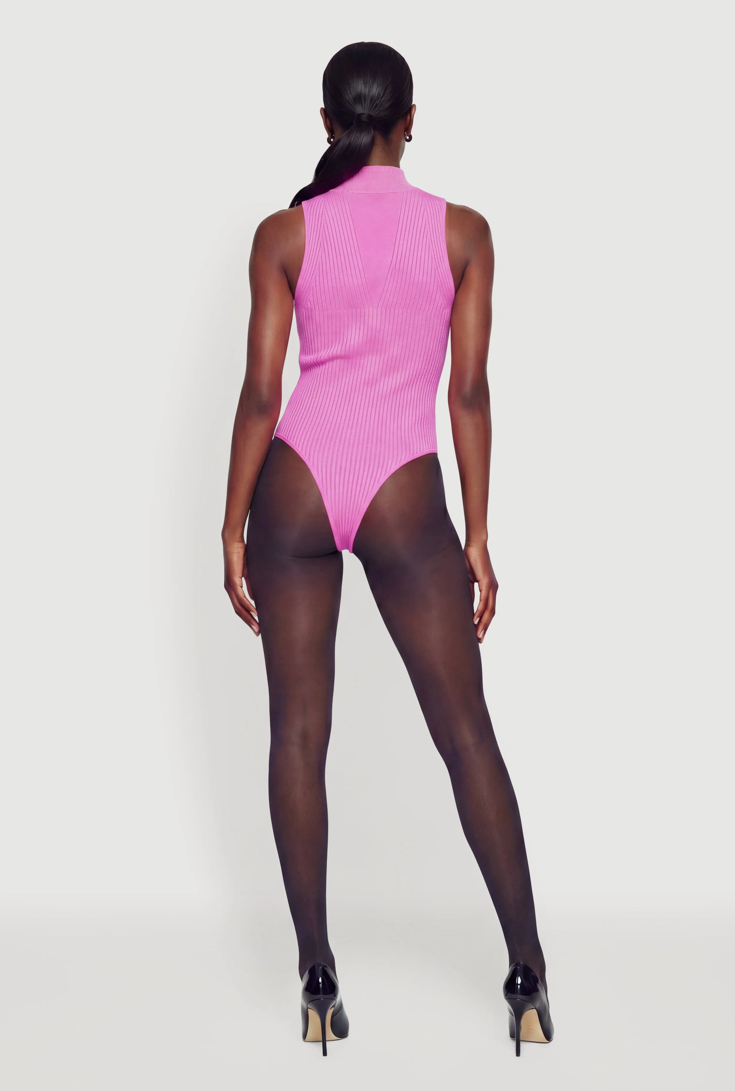 Compression Rib Sleeveless Mock Neck Bodysuit sold by Rainbow product image thumbnail 5