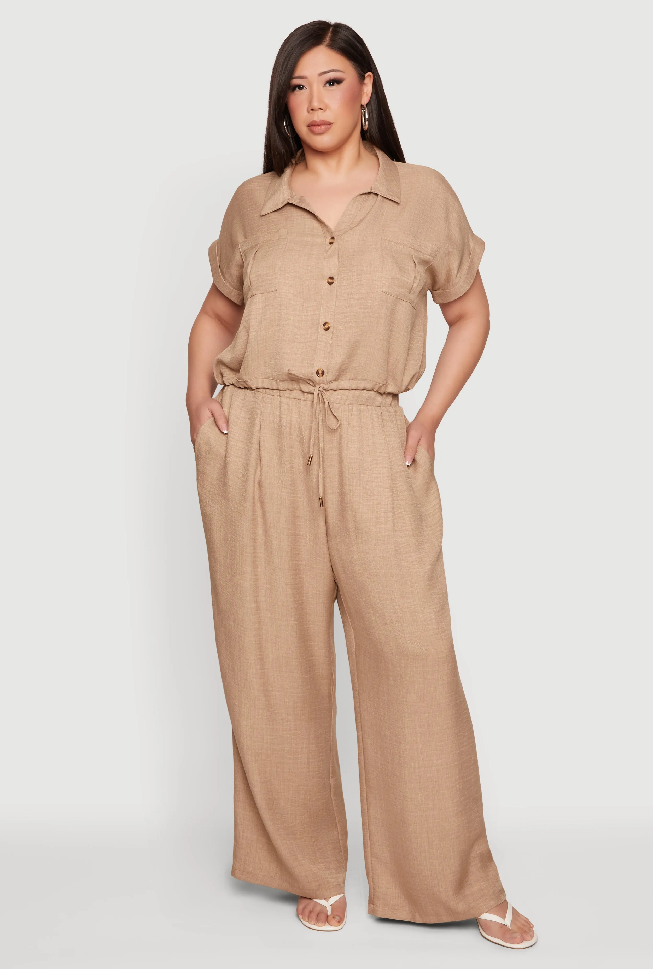 Plus Size Elastic Waist Wide Leg Casual Pants sold by Rainbow product image thumbnail 2