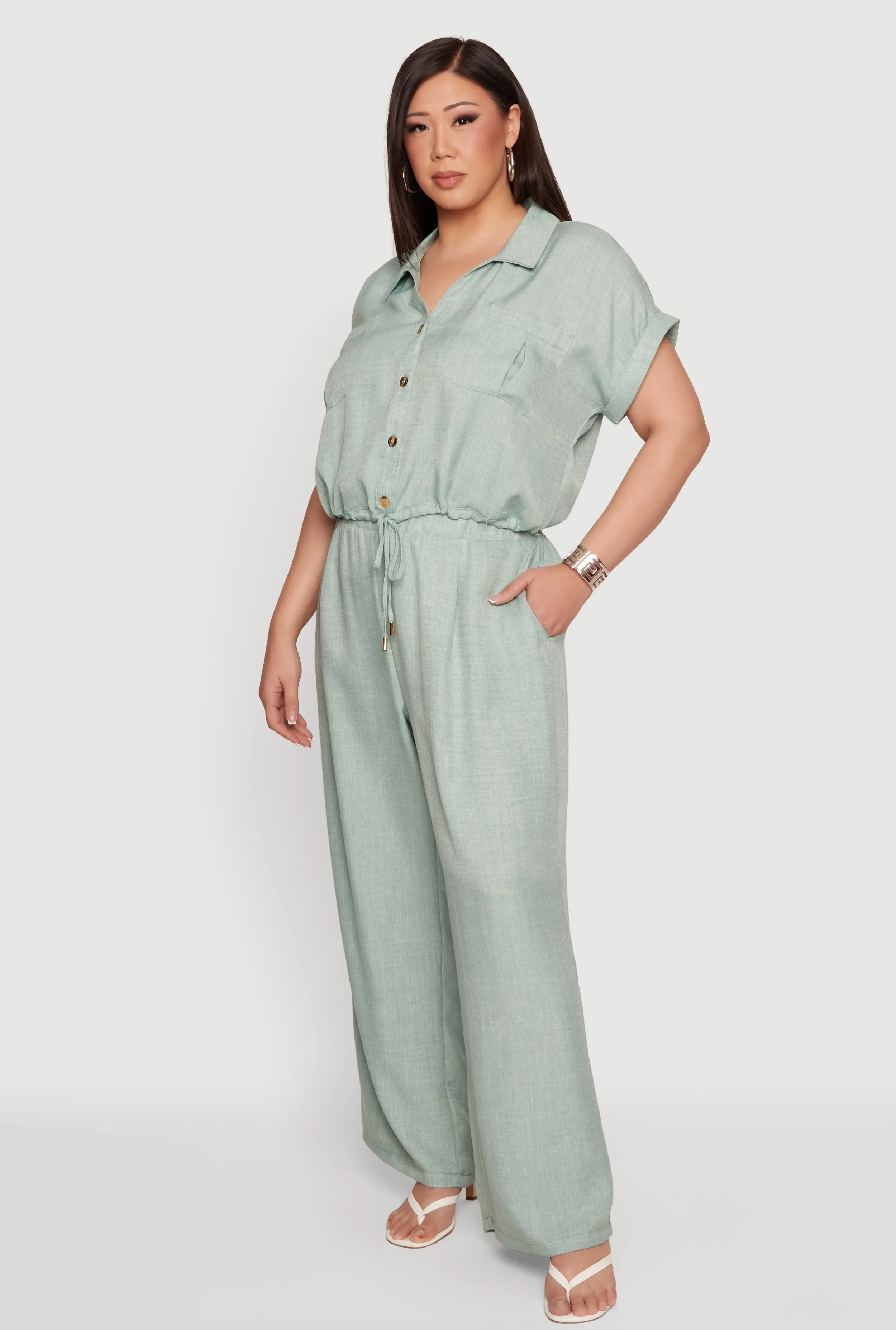Plus Size Elastic Waist Wide Leg Casual Pants sold by Rainbow product image thumbnail 2