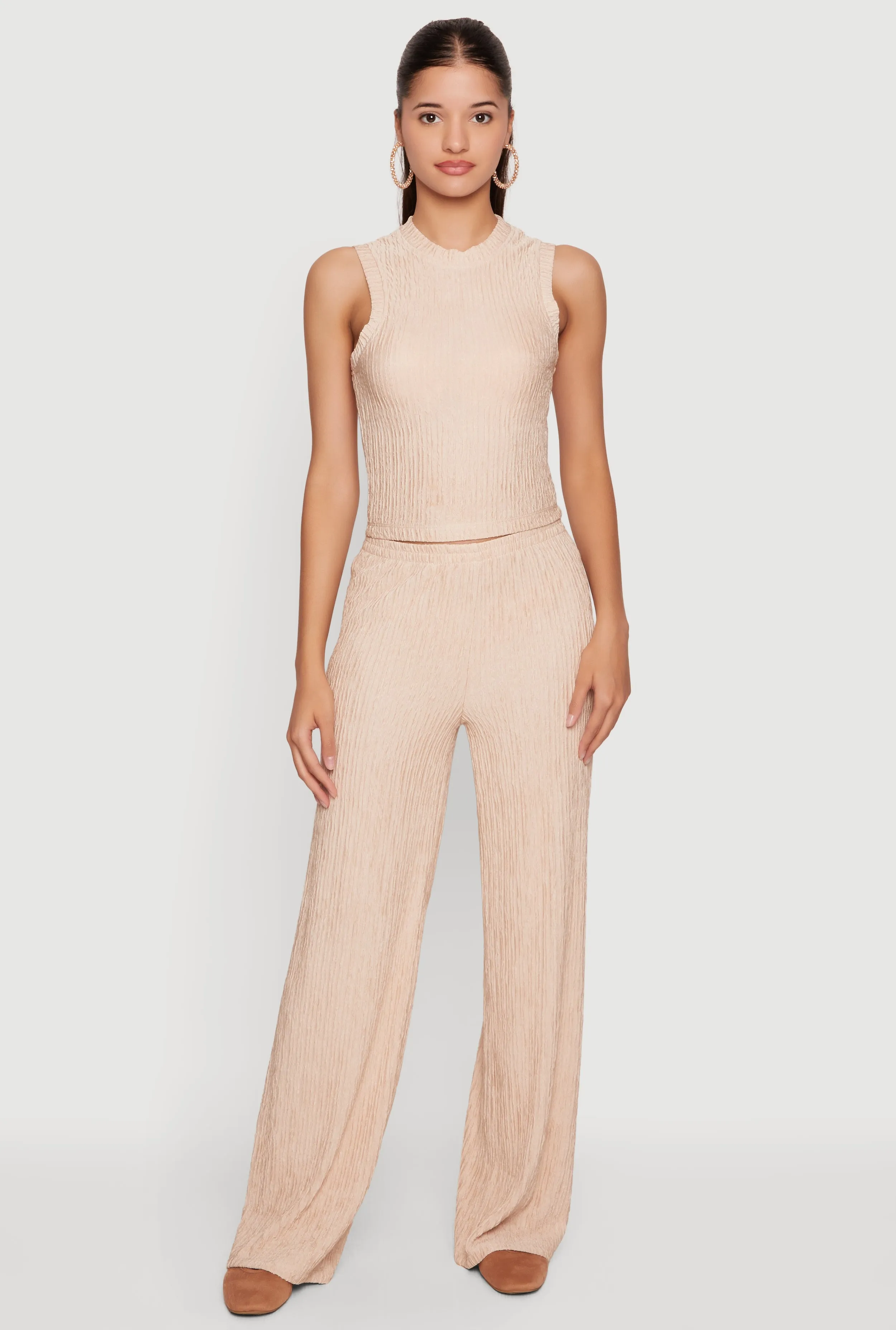 Textured Knit High Waisted Wide Leg Pull On Pants sold by Rainbow product image thumbnail 2