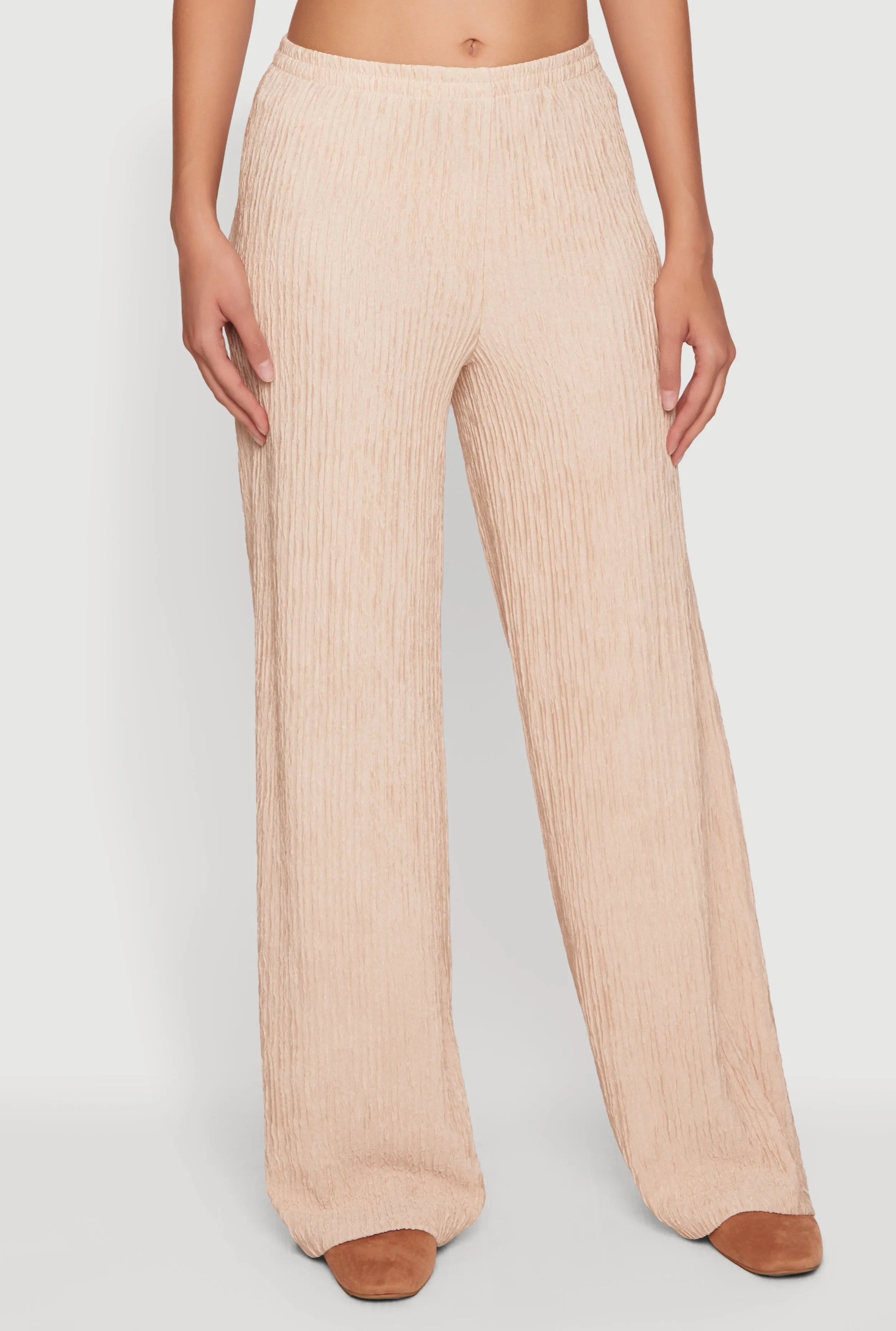 Textured Knit High Waisted Wide Leg Pull On Pants sold by Rainbow product image thumbnail 3