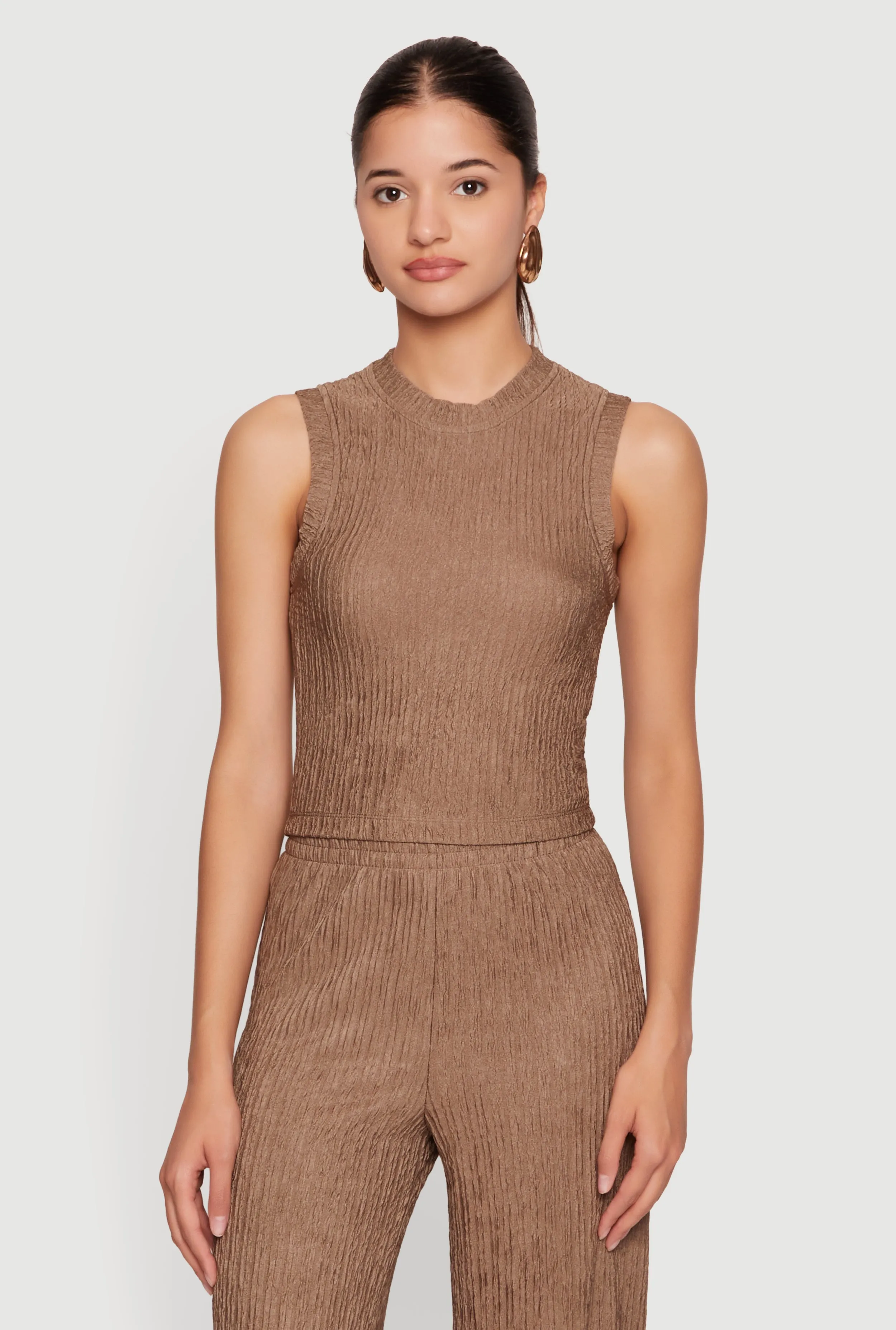 Textured Knit High Neck Blouse sold by Rainbow