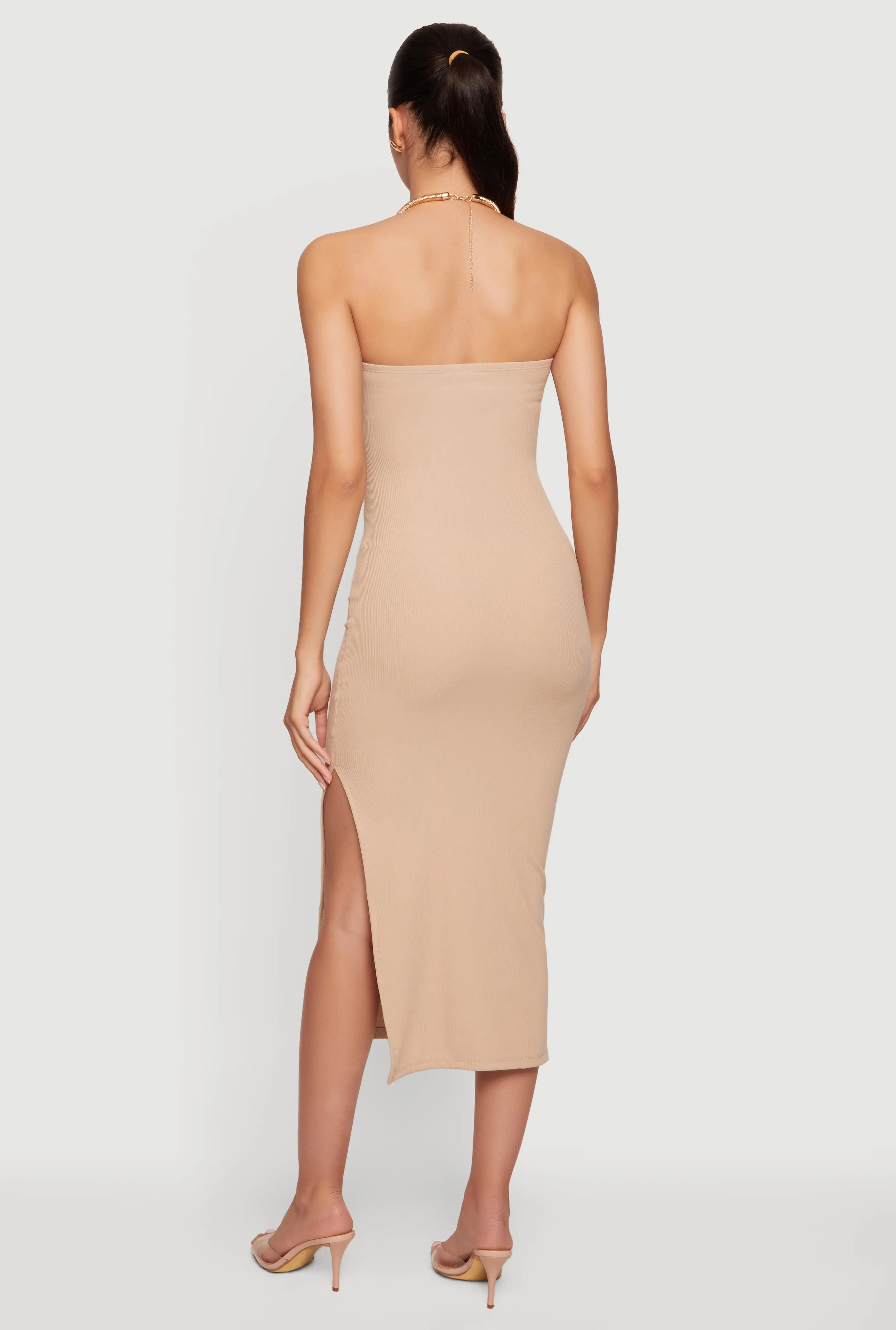 Twist Front Detail Side Slit Midi Dress sold by Rainbow product image thumbnail 3