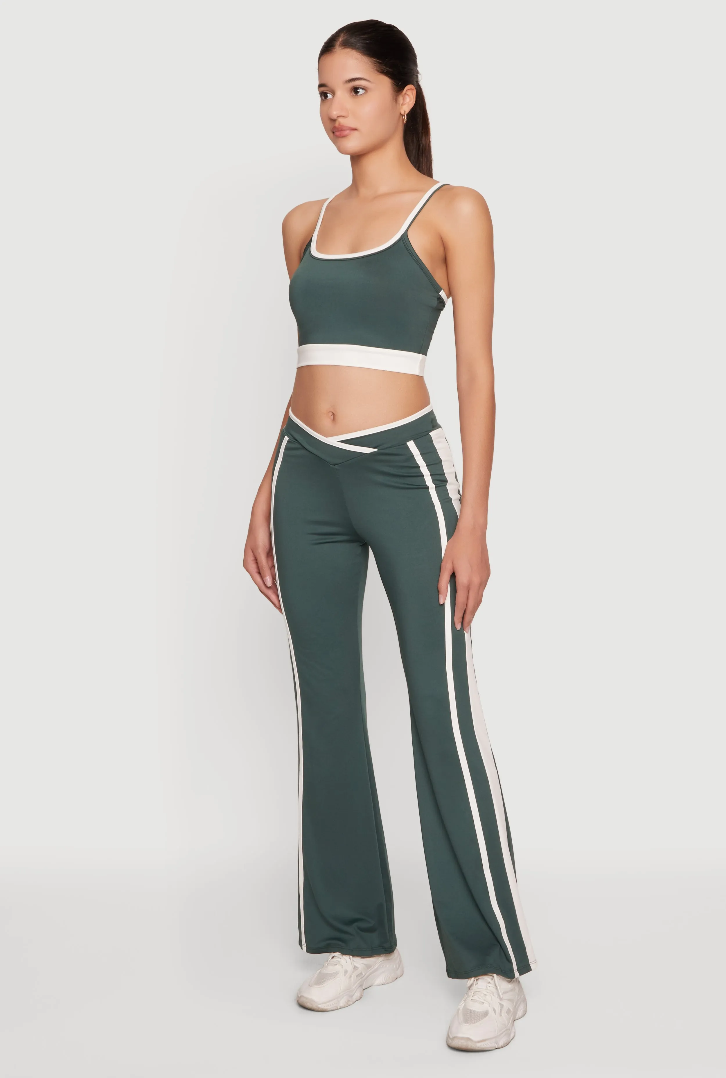 Contrast Trim Crossover Flare Active Pants sold by Rainbow product image thumbnail 2