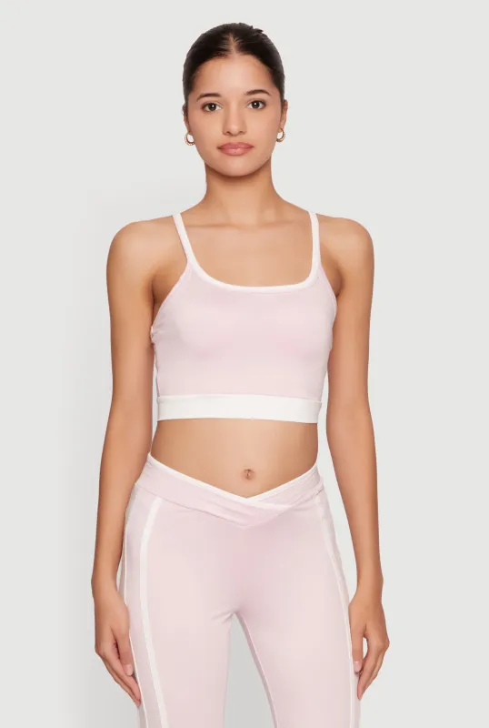 Contrast Trim Cropped Cami made by Rainbow