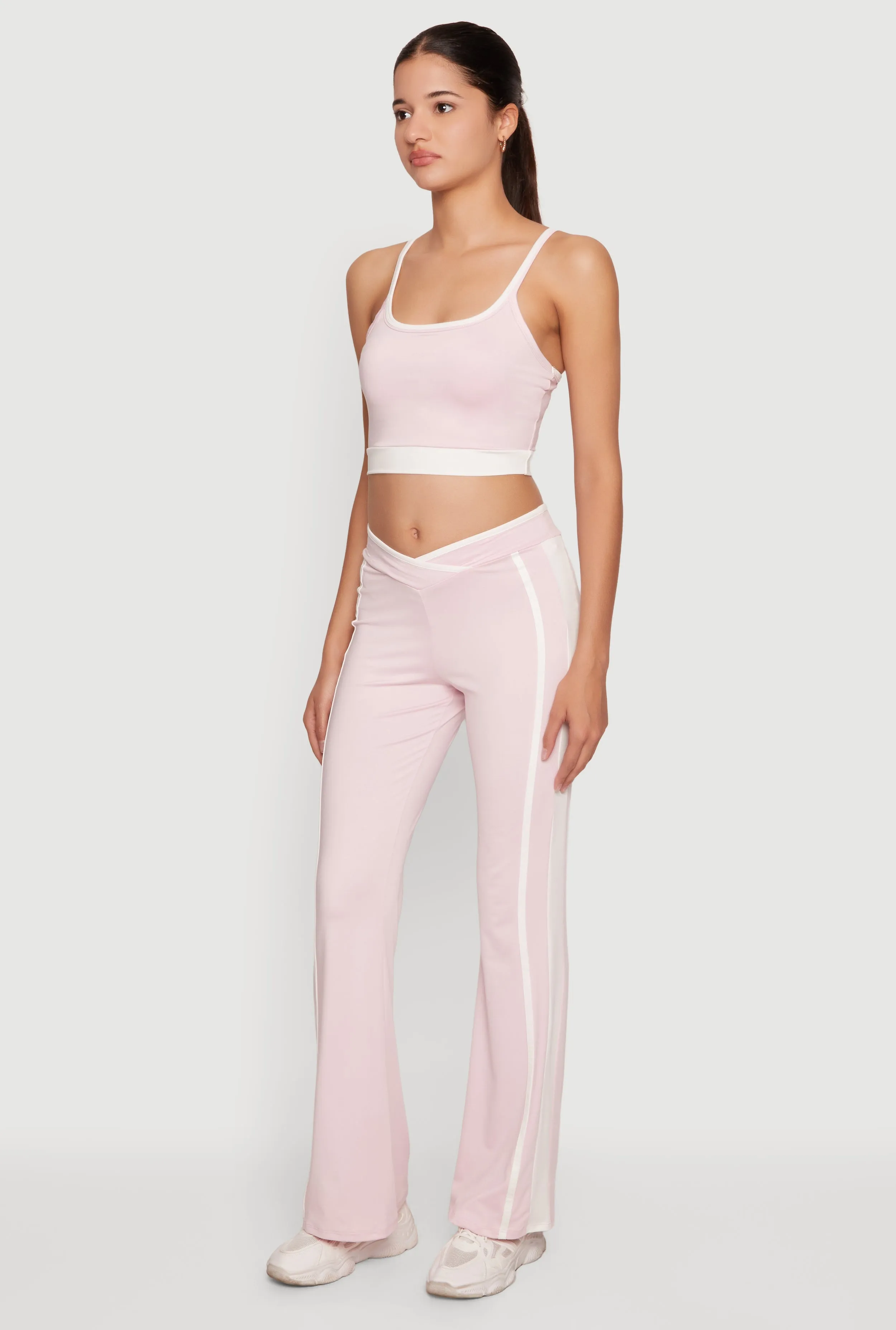 Contrast Trim Crossover Flare Active Pants sold by Rainbow product image thumbnail 2