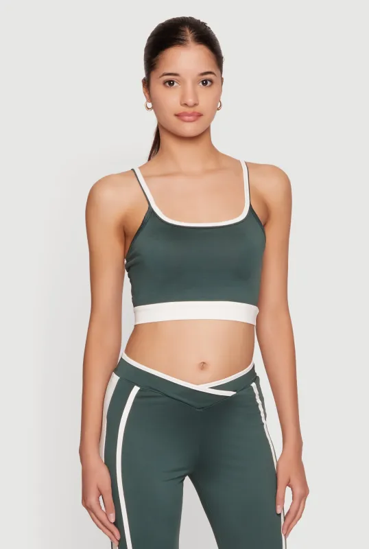 Contrast Trim Cropped Cami made by Rainbow