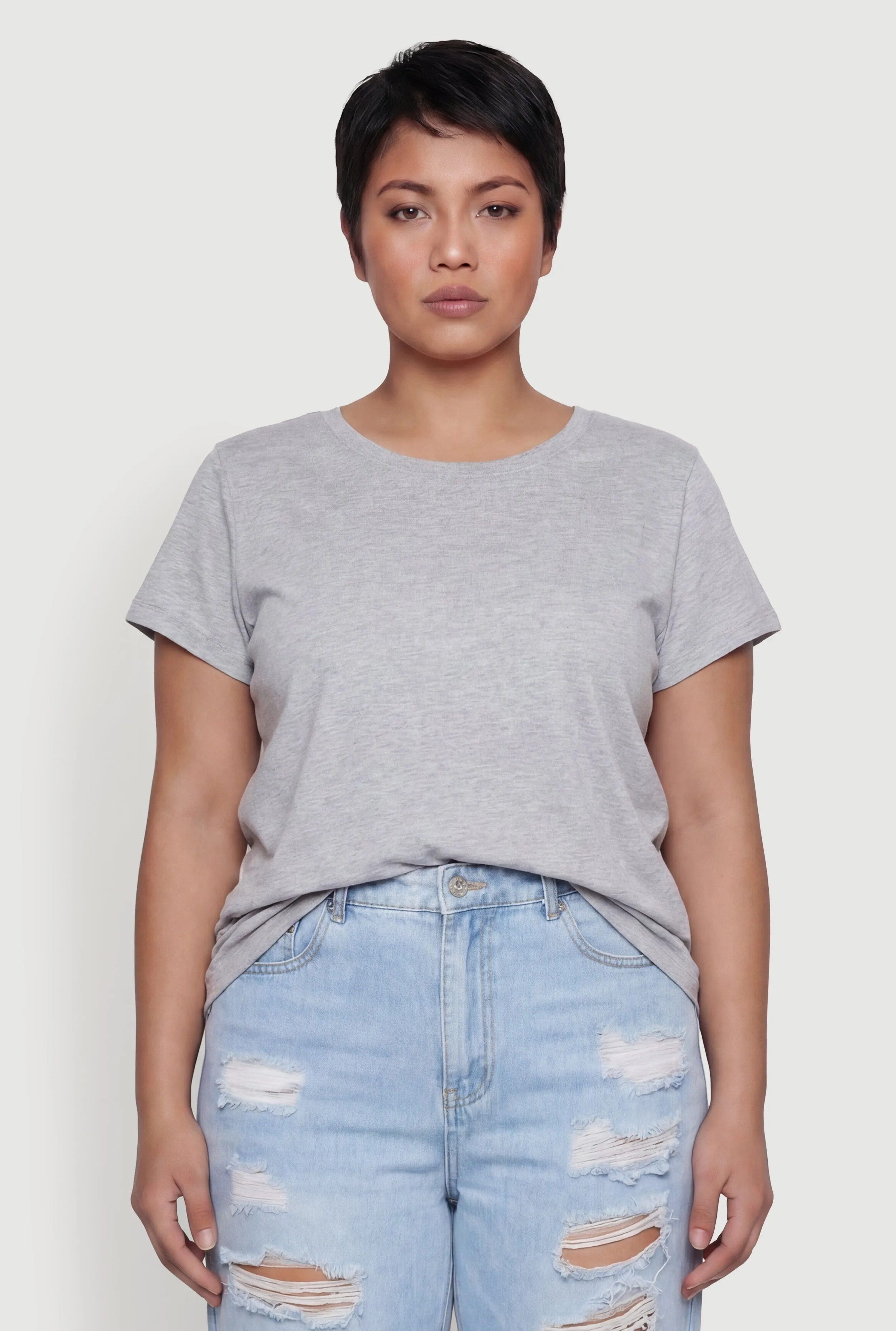 Plus Size Crew Neck Short Sleeve Tee sold by Rainbow product image thumbnail 2