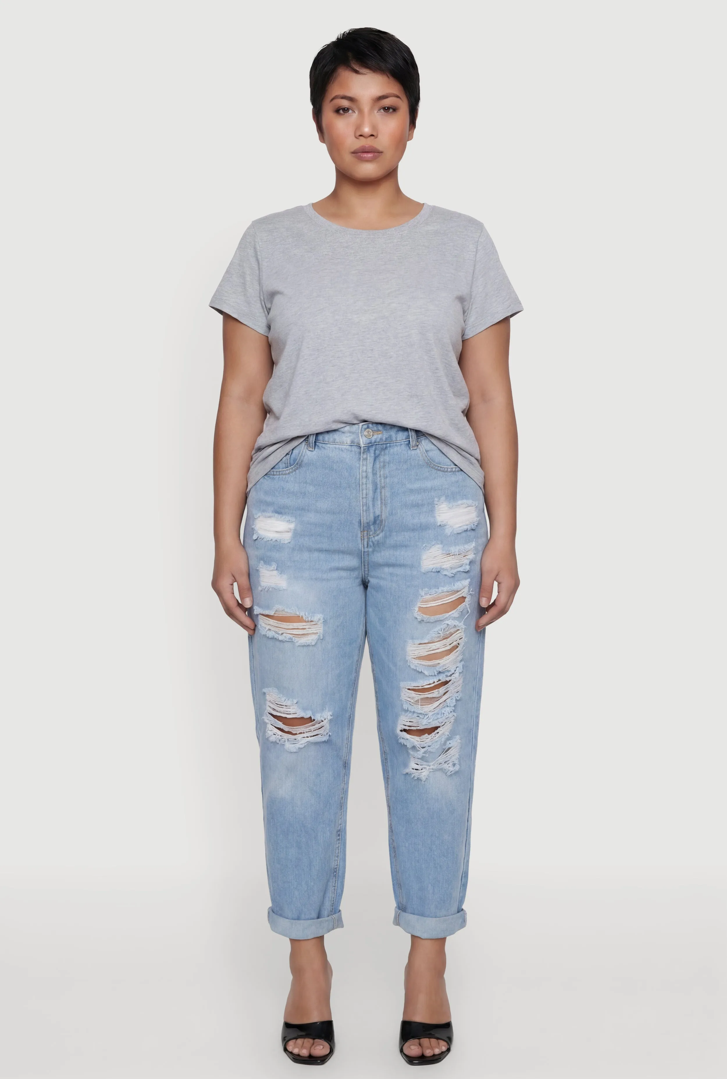 Plus Size Crew Neck Short Sleeve Tee sold by Rainbow
