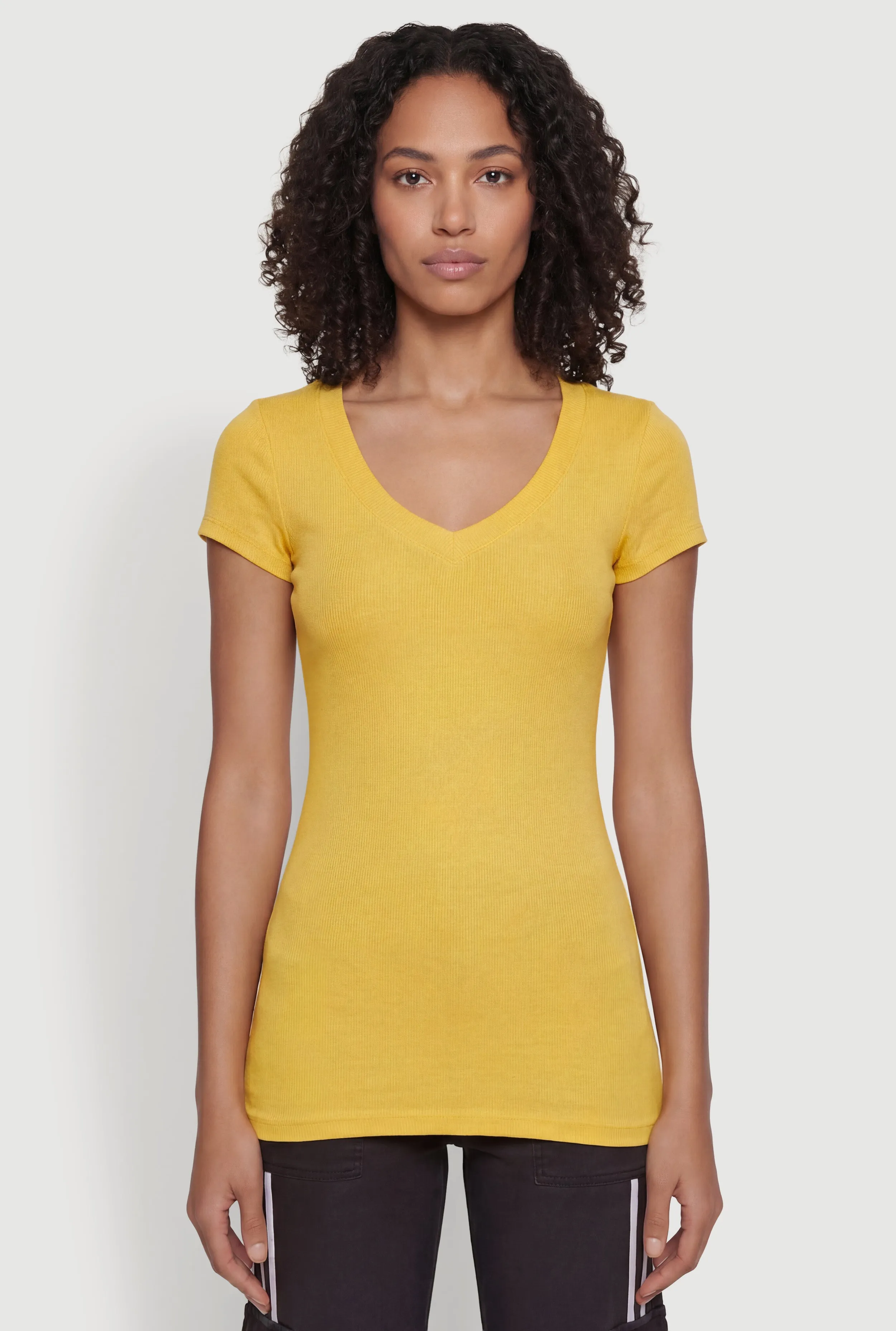 V Neck Basic Short Sleeve Tee sold by Rainbow product image thumbnail 2