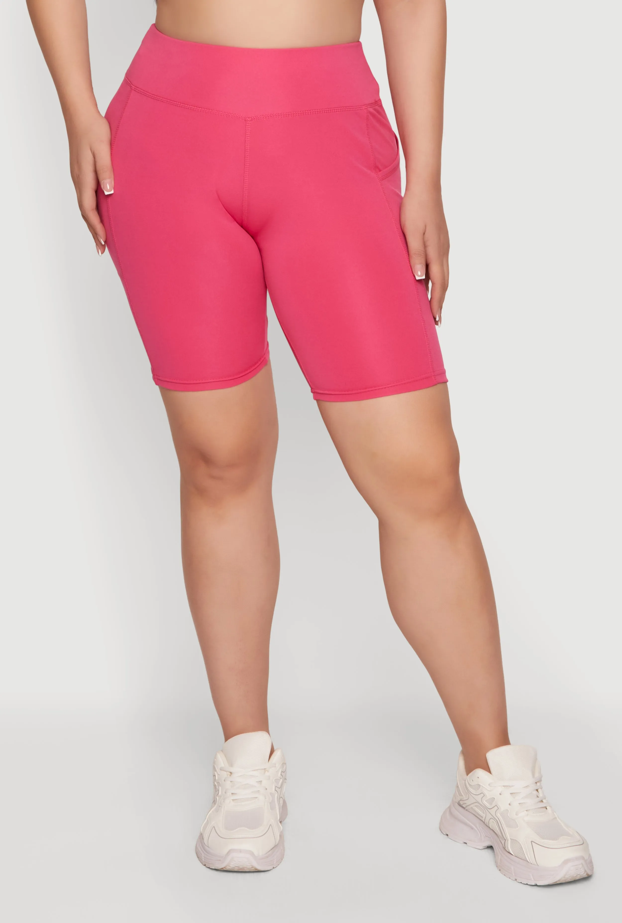 Plus Size Solid High Waisted Bike Shorts with Pockets sold by Rainbow product image thumbnail 3