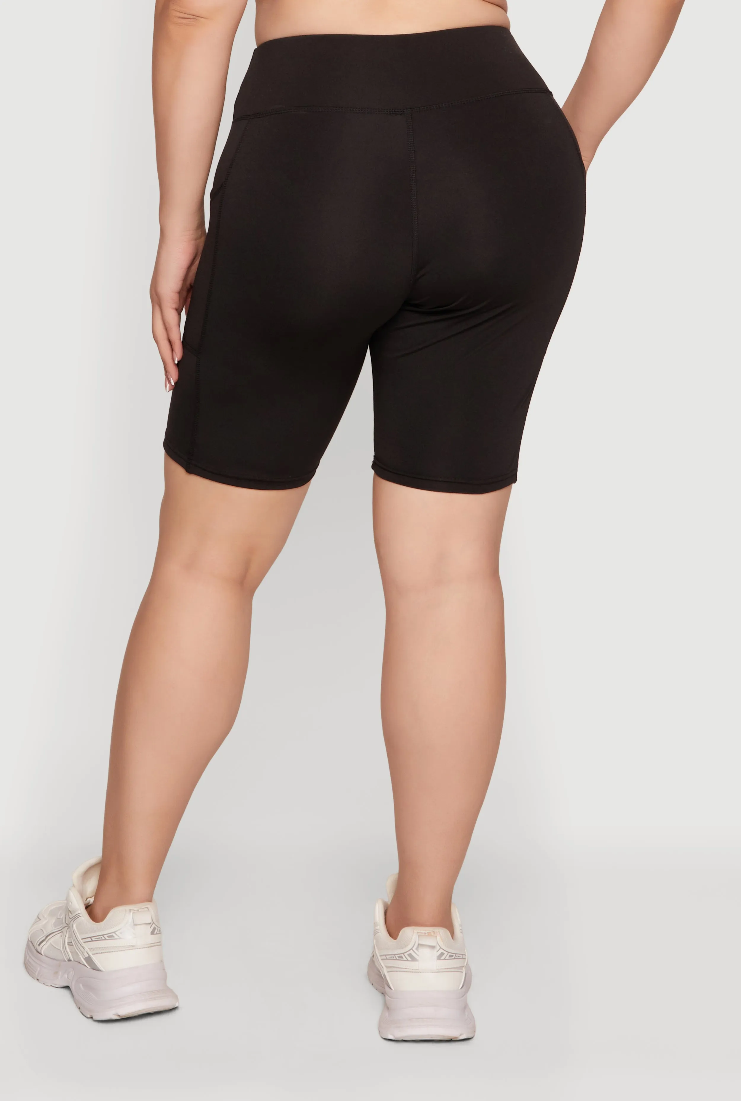 Plus Size Solid High Waisted Bike Shorts with Pockets sold by Rainbow product image thumbnail 5