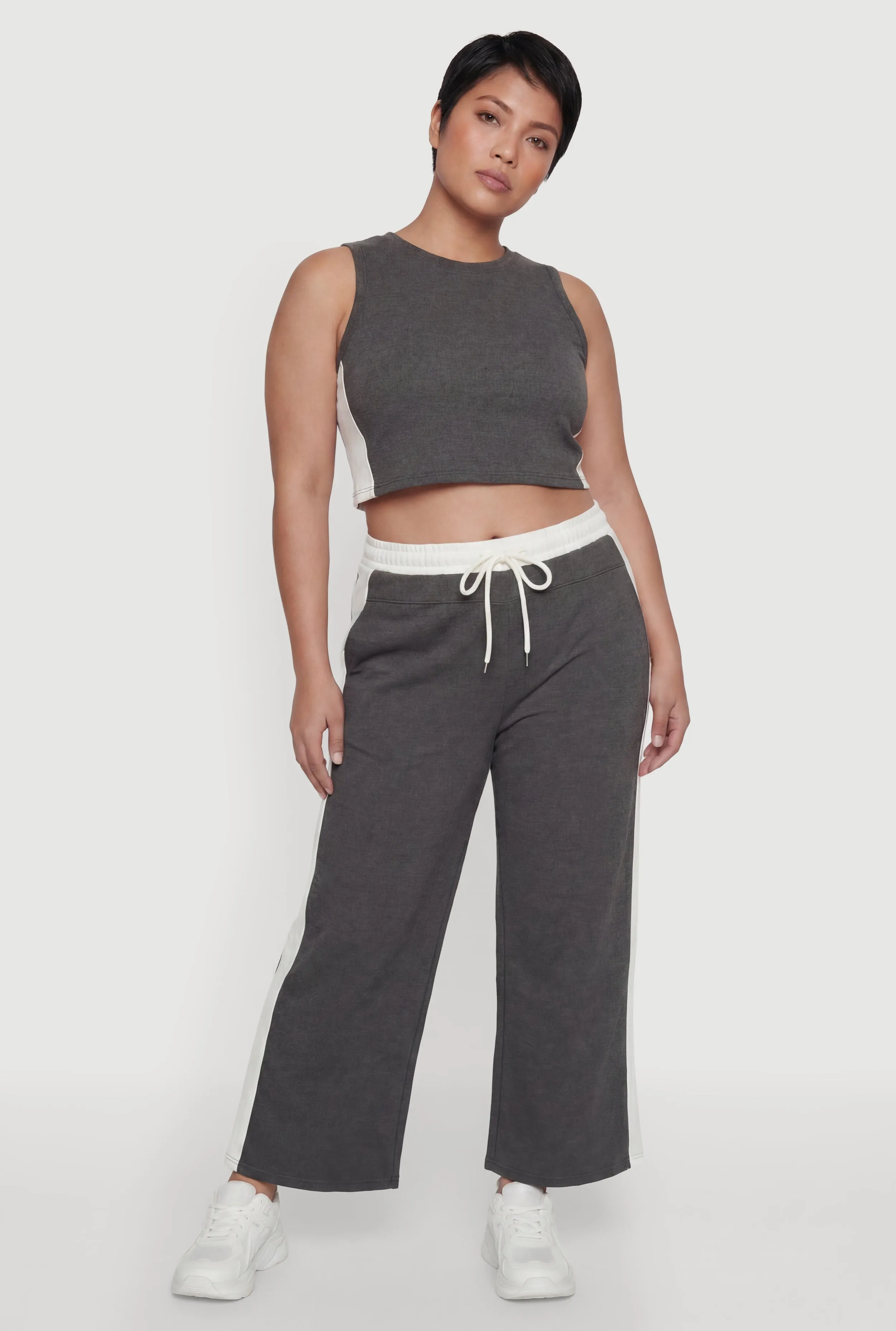 Plus Size Contrast Trim Drawstring Waist Pants sold by Rainbow product image thumbnail 2