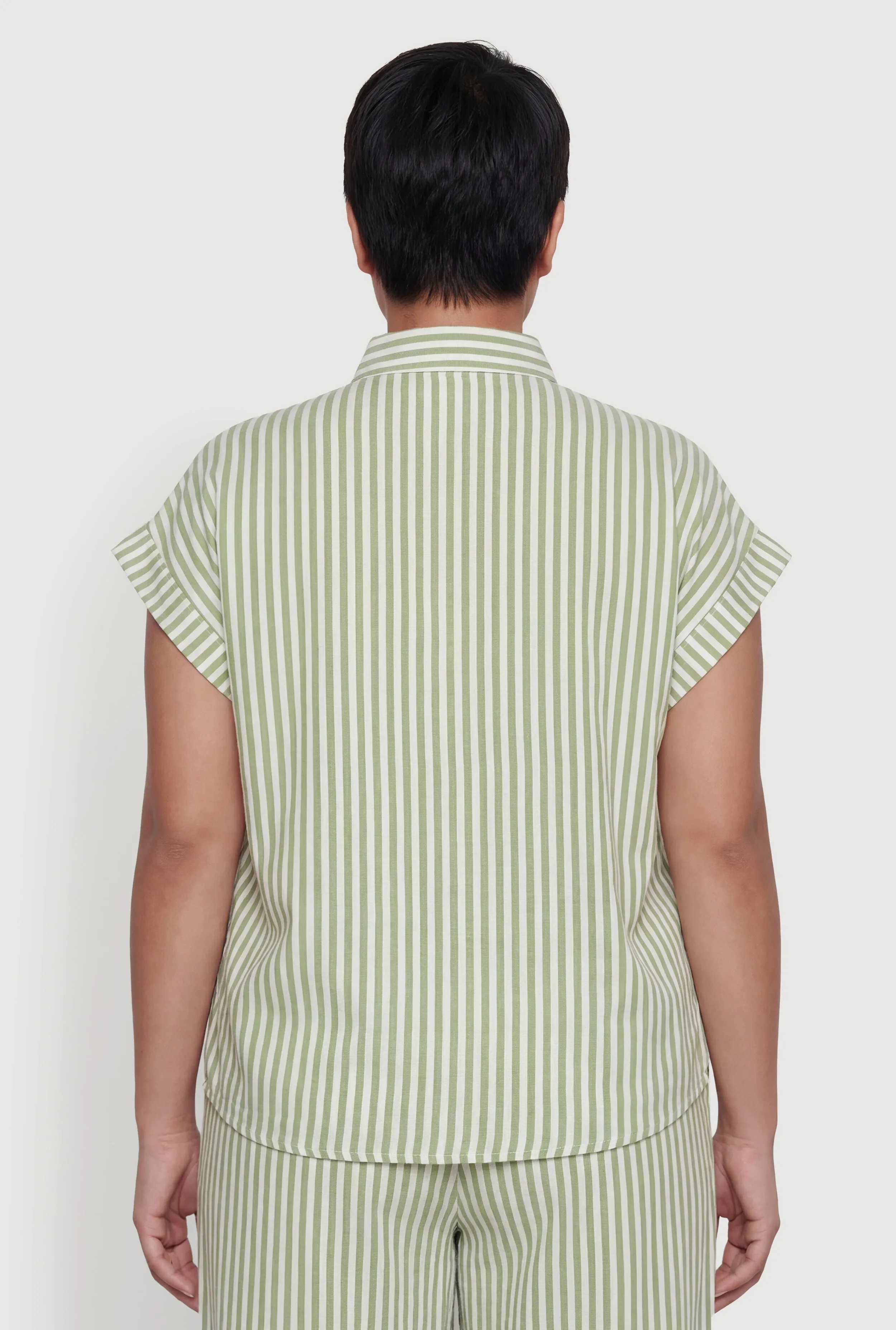 Plus Size Striped Crepe Knit Tie Front Shirt sold by Rainbow product image thumbnail 5