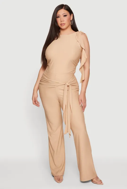 Plus Size Tie Waist Dress Pants made by Rainbow