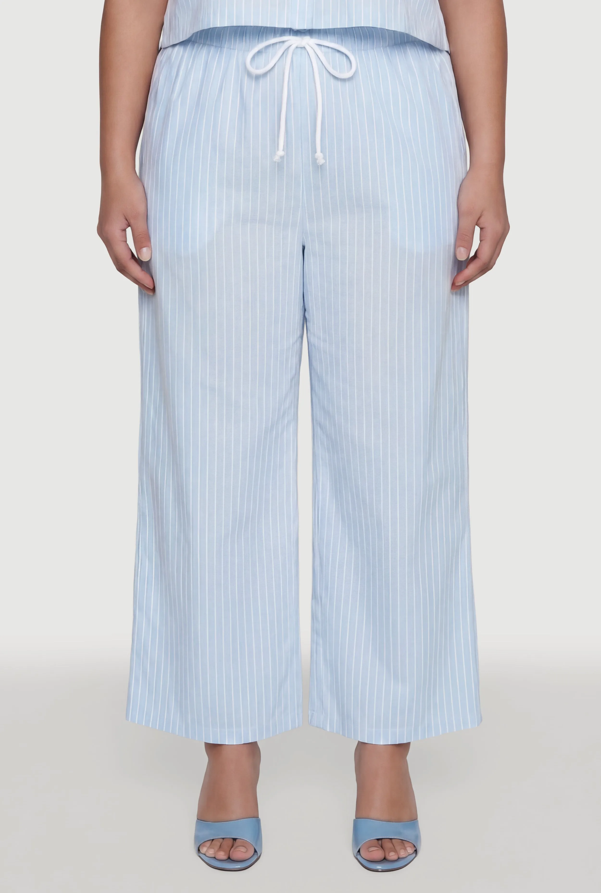 Plus Size Striped Poplin Drawstring Waist Pants sold by Rainbow product image thumbnail 3